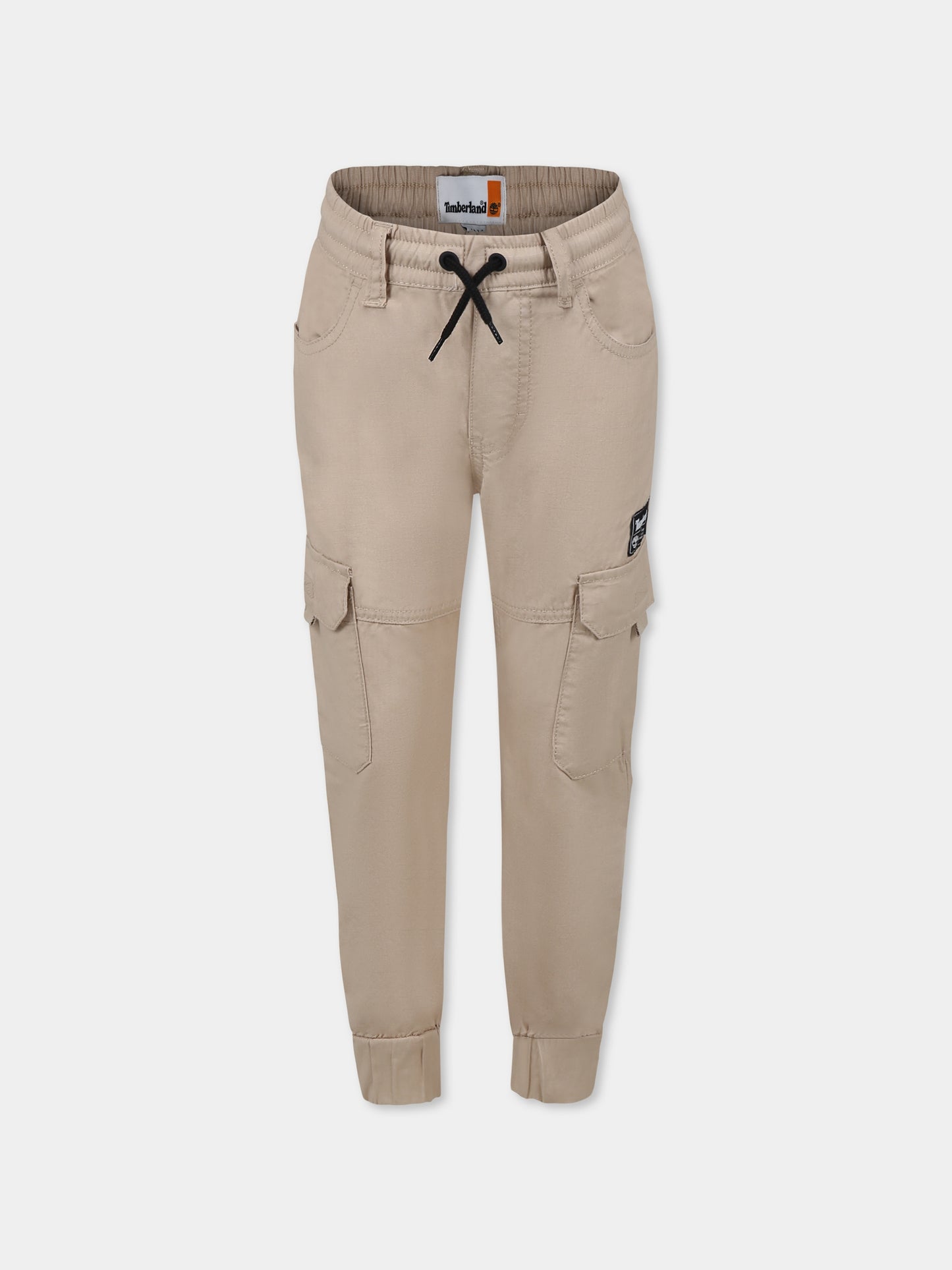 Pantaloni beige per bambino con logo,Timberland,T60053 252