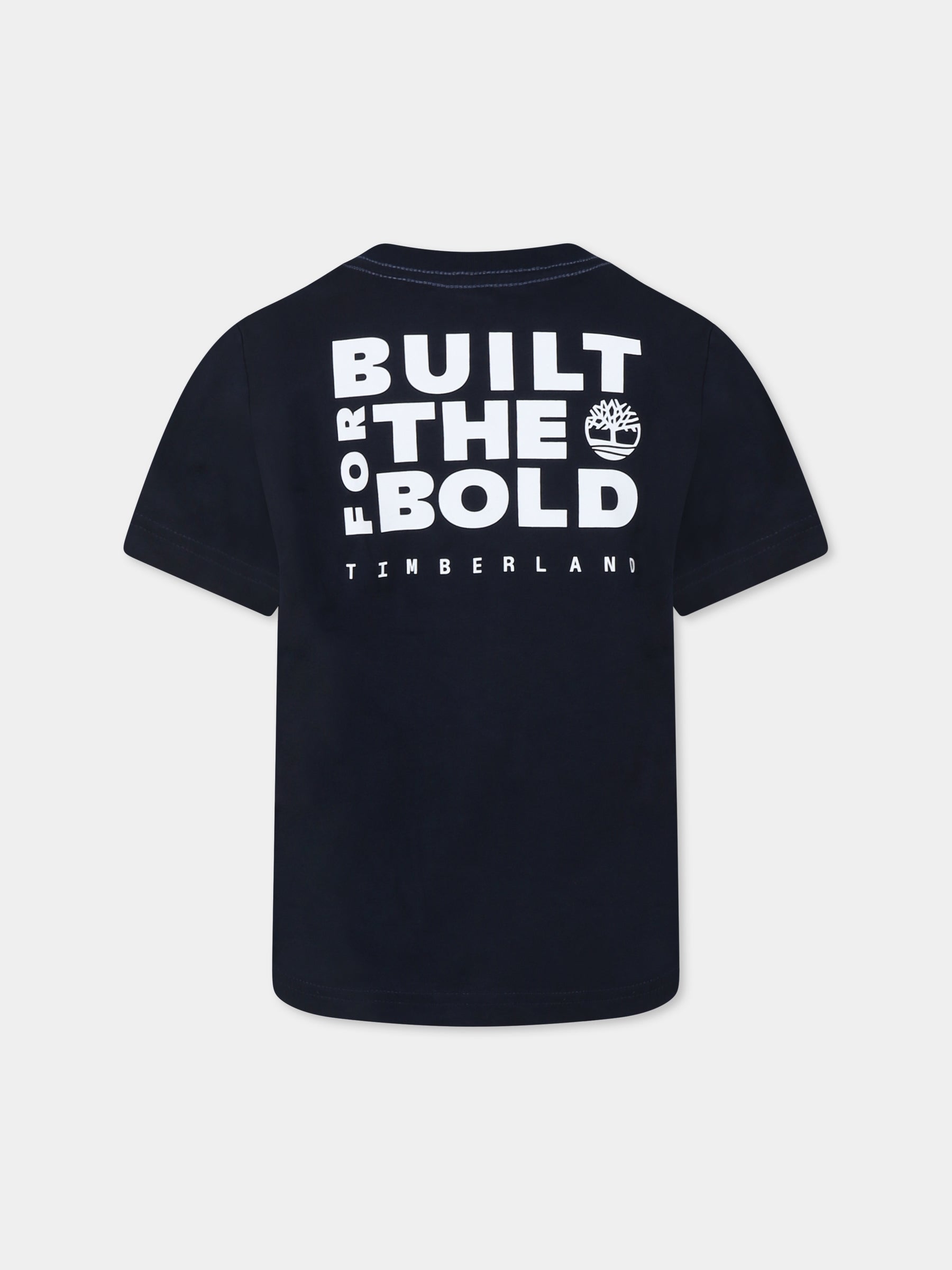 T-shirt blu per bambino con logo,Timberland,T60091 83D