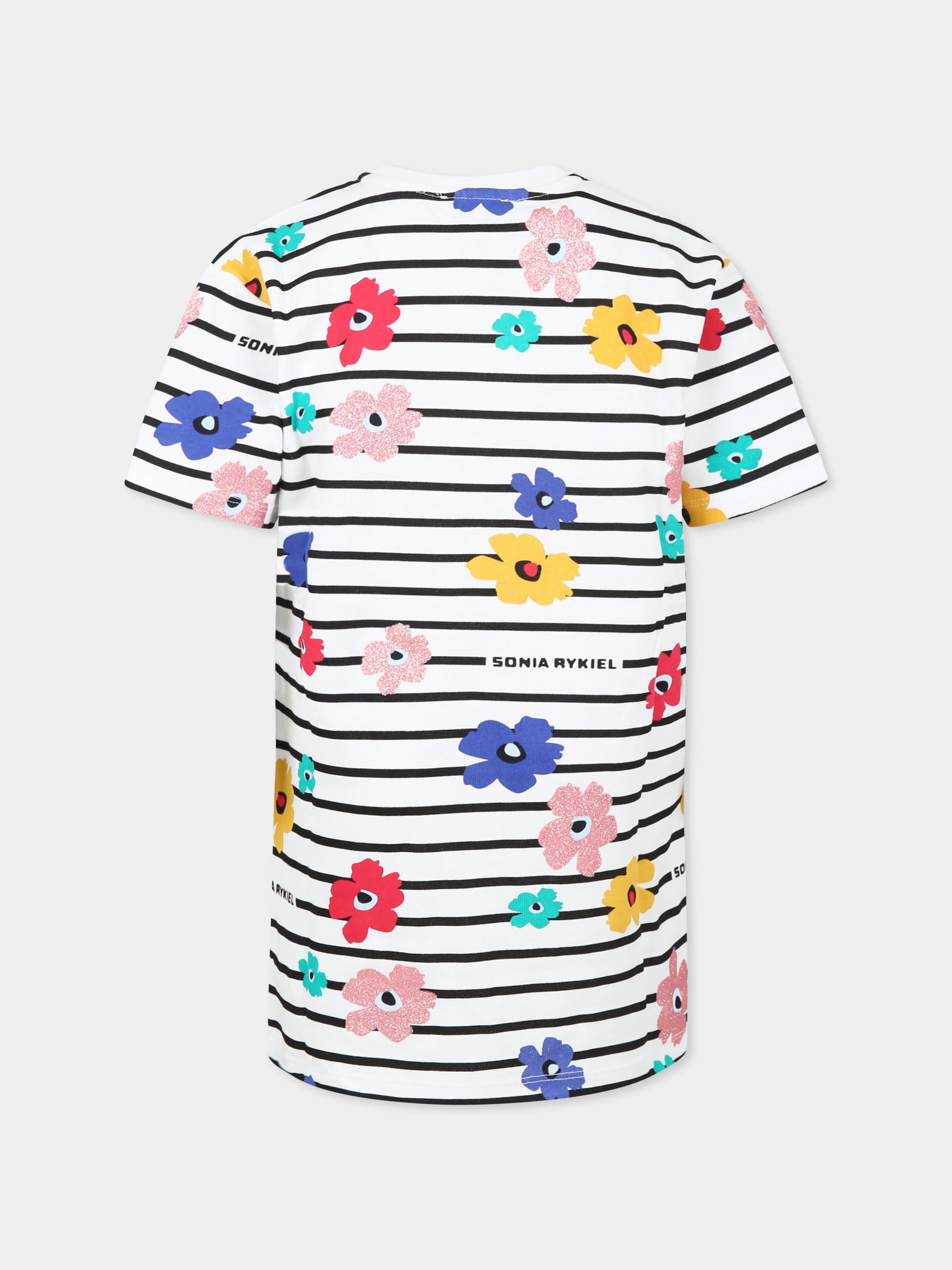 Vestito bianco per bambina con fiori all over,Sonia Rykiel Paris,A00148 10P