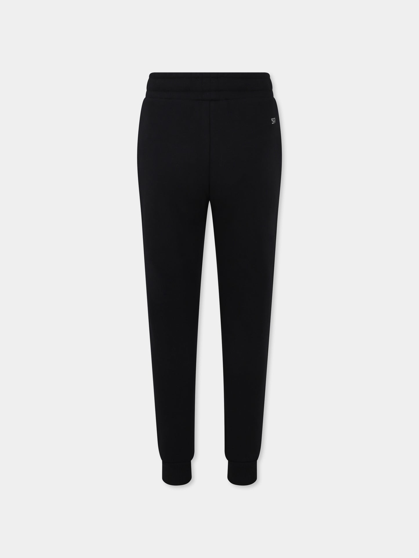 Pantaloni neri per bambina con logo e strass,Sonia Rykiel Paris,A00164 09B