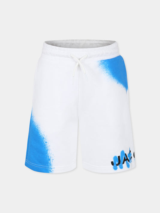 White shorts for kids with logo