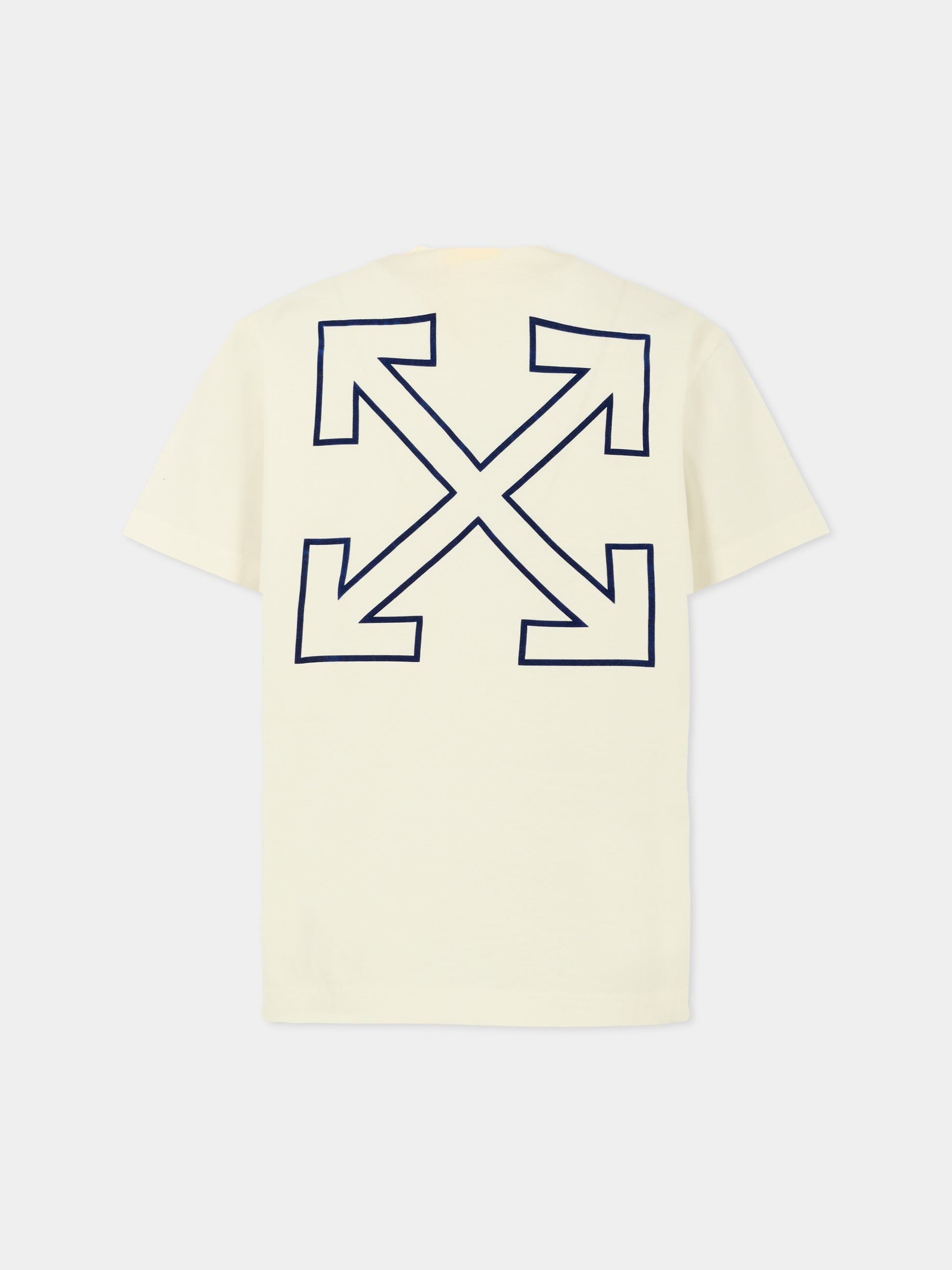 T-shirt bianca per bambino con frecce,Off White,OBAA002F25JER00D0145