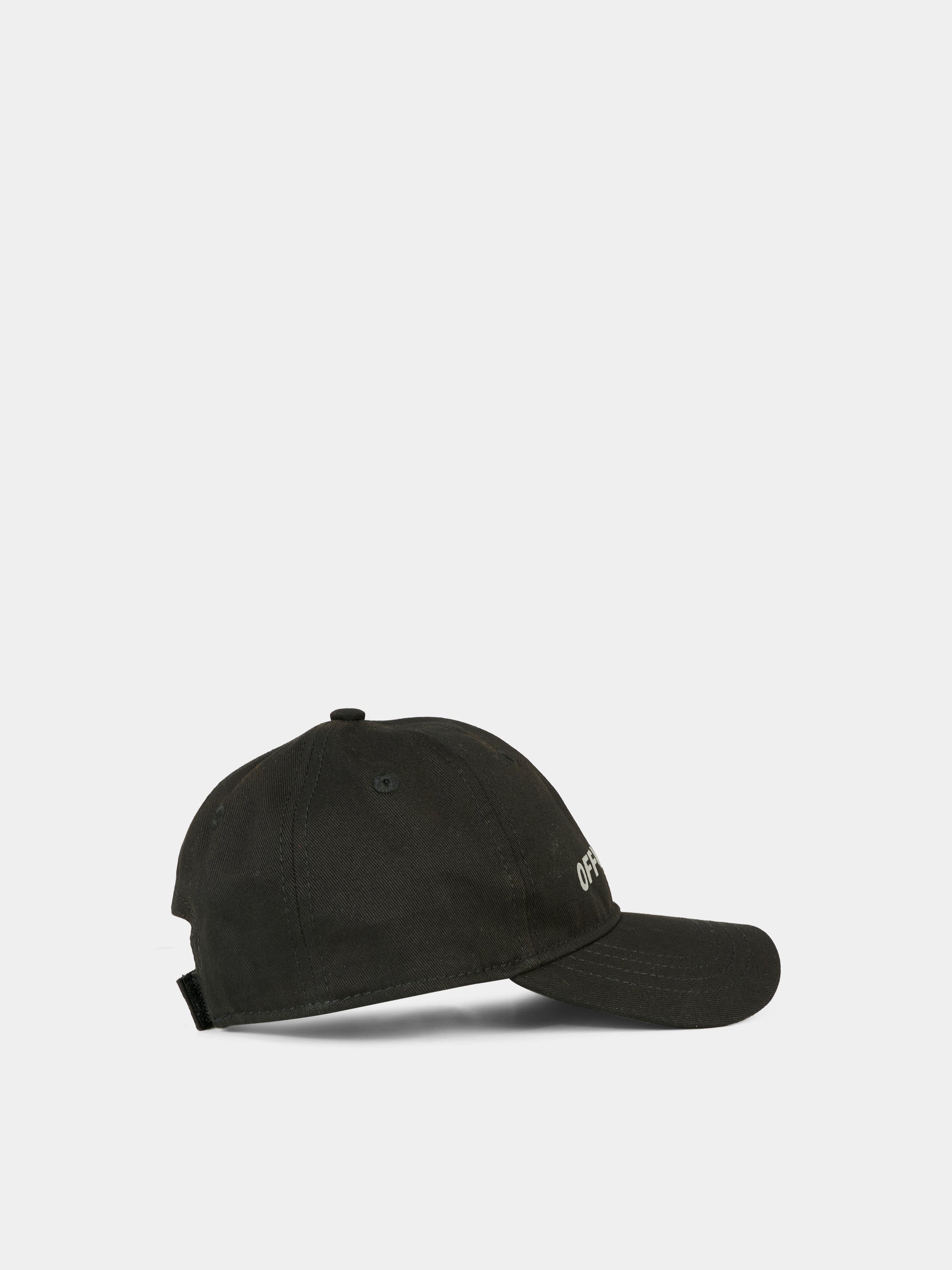 Cappello nero per bambino con logo,Off White,OBLB002F25FAB0021080