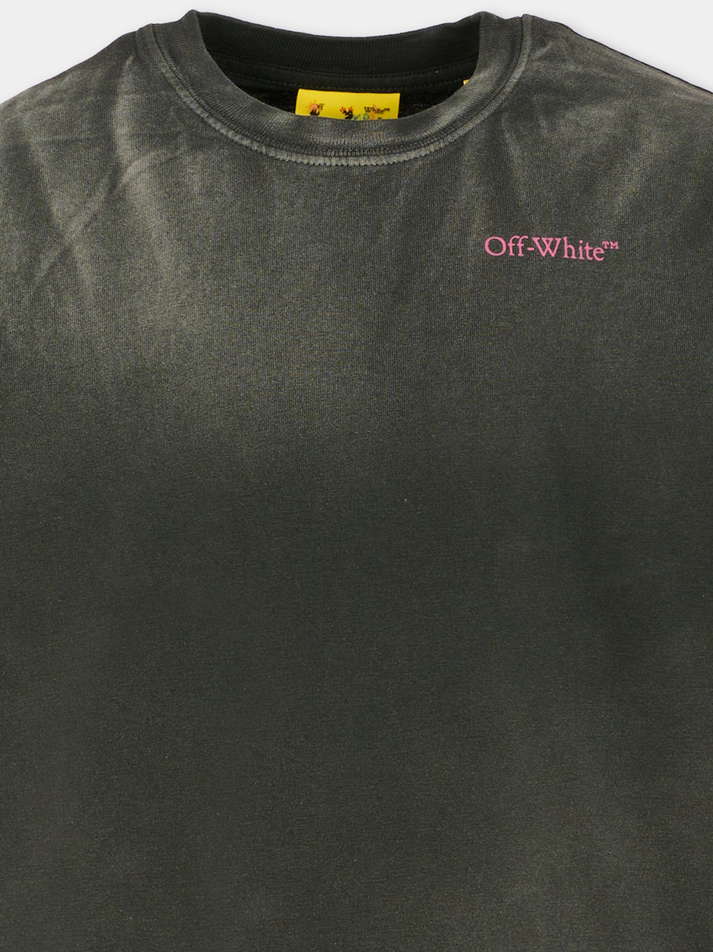 T-shirt grigia per bambina con logo,Off White,OGAA001F25JER0090732