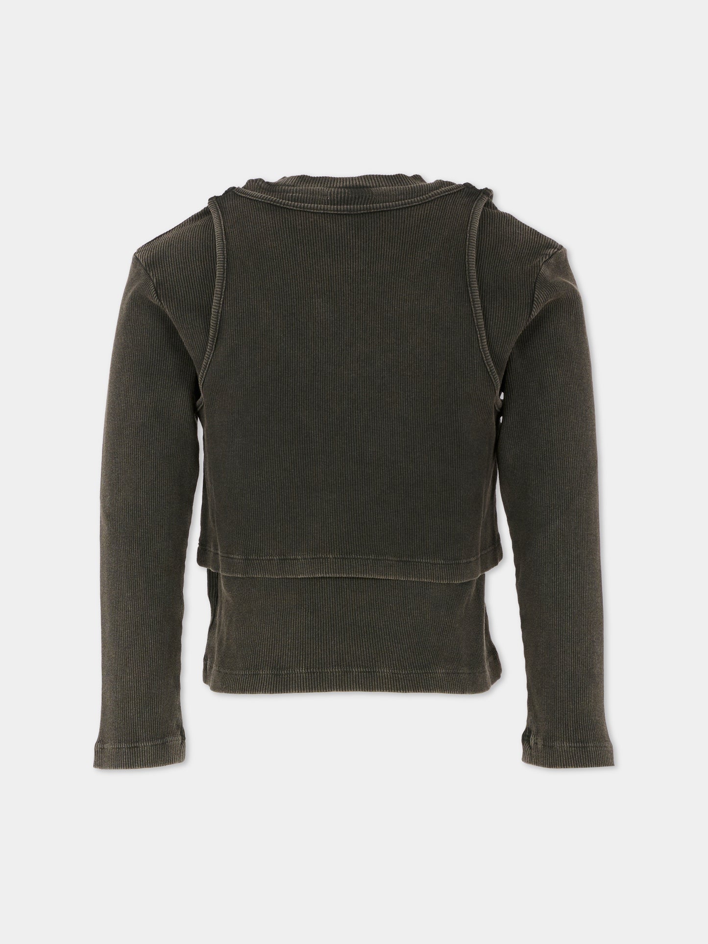 T-shirt crop grigia per bambina con logo,Off White,OGAB00BF25JER0010701