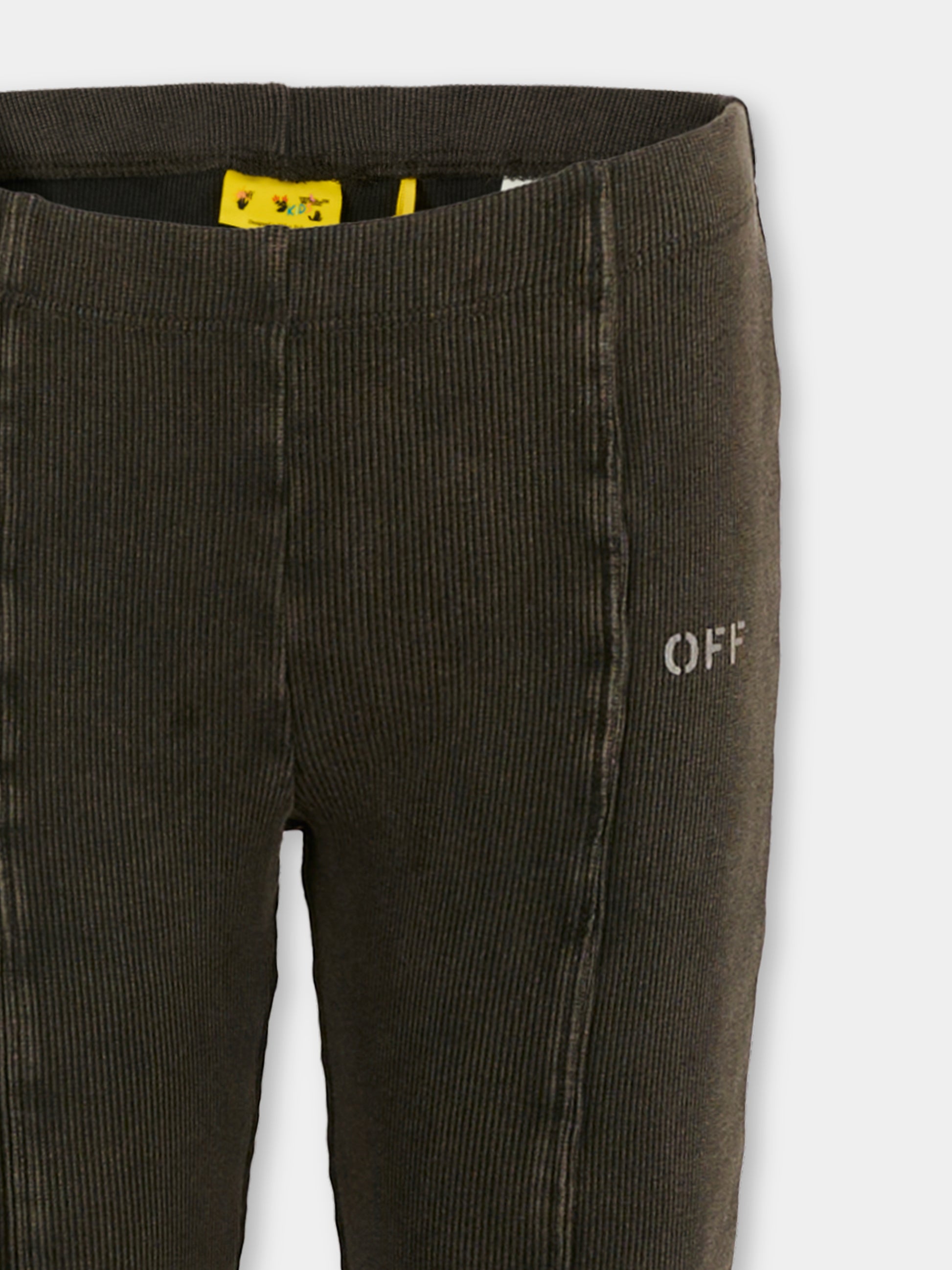 Leggings grigi per bambina con logo,Off White,OGCA009F25JER0010701