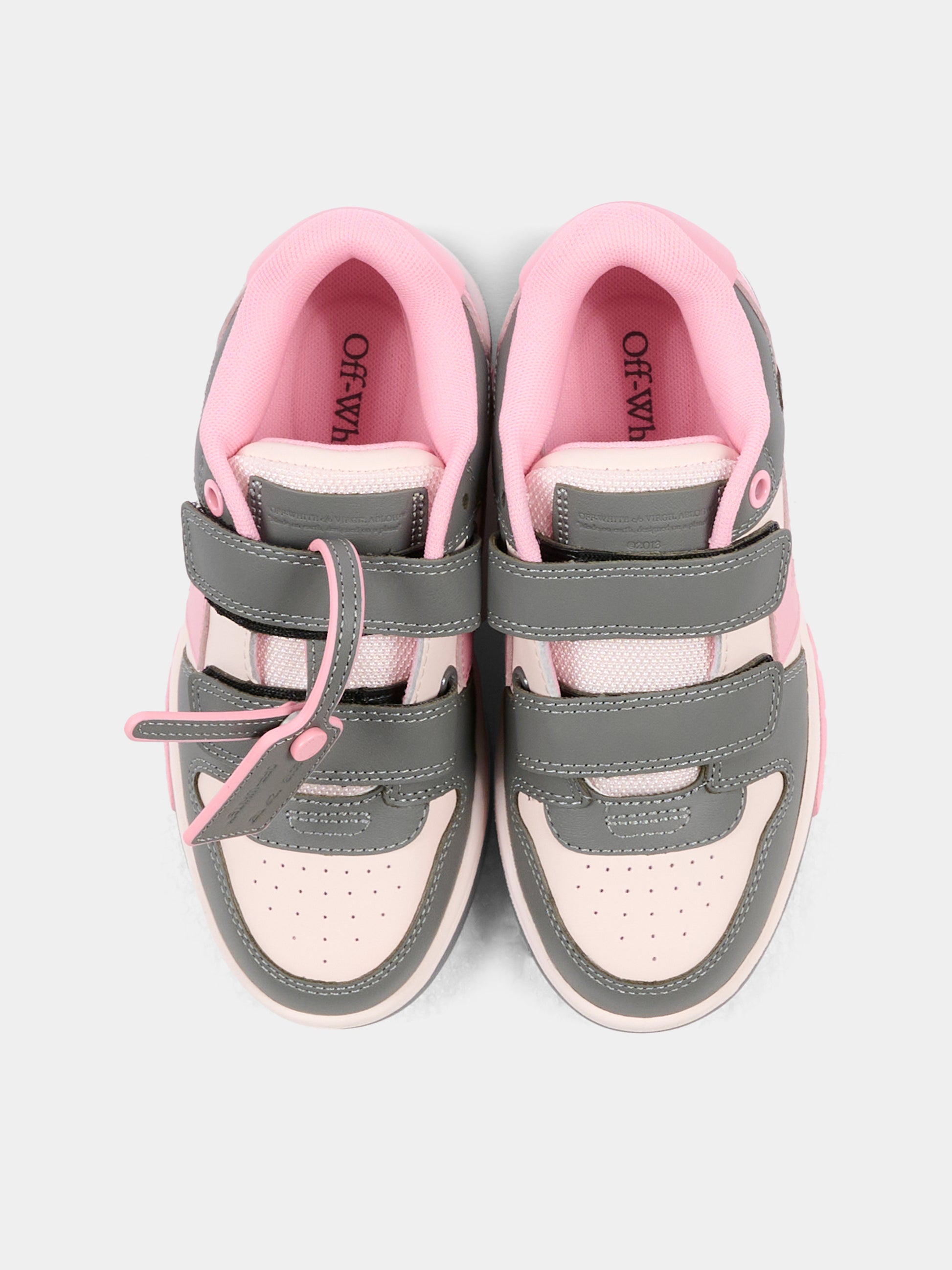 Sneakers  Out of Office grigie per bambina con freccia,Off White,OGIA005F25LEA0013083