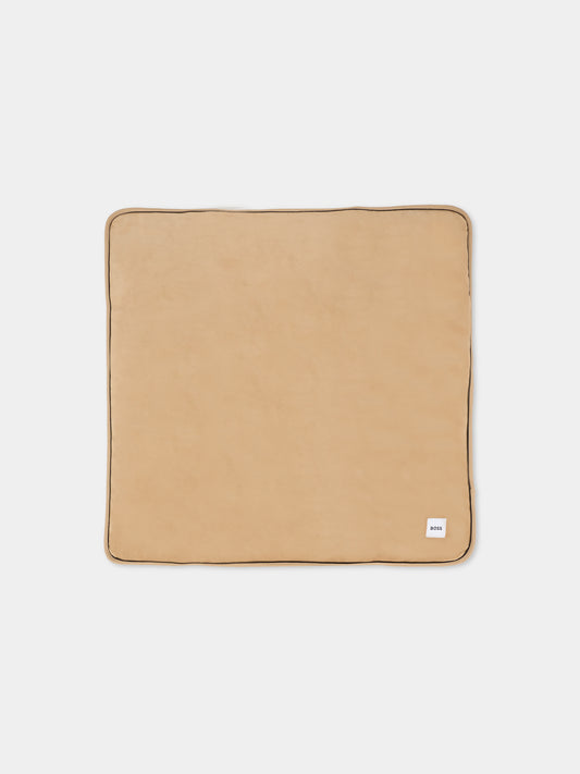 Coperta beige reversibile per neonato con logo,Boss,J52672 269