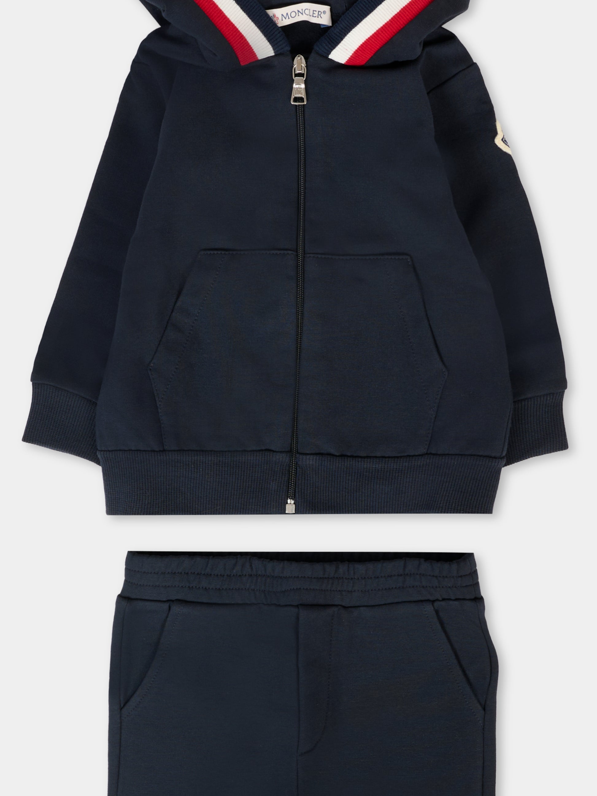 Completo blu per neonato con logo,Moncler Kids,K2951 8M00007 89AM3 778