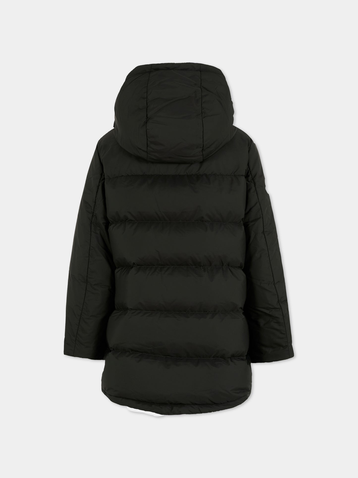 Parka Gesudar nero per bambino con logo,Moncler Kids,K2954 1C00010 53A5E 999