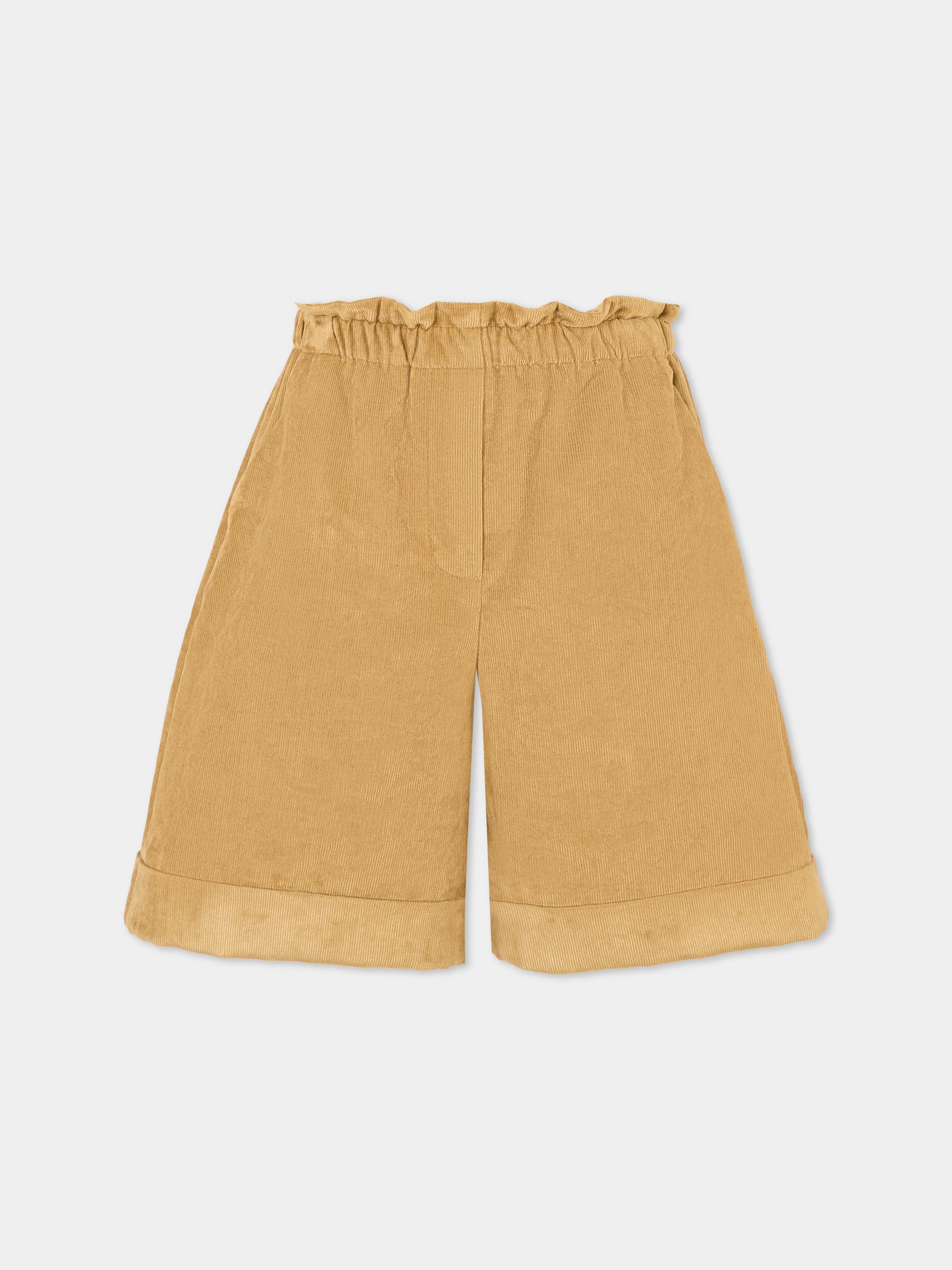 Shorts beige per bambina con logo,Moncler Kids,K2954 2B00002 598QF 22C