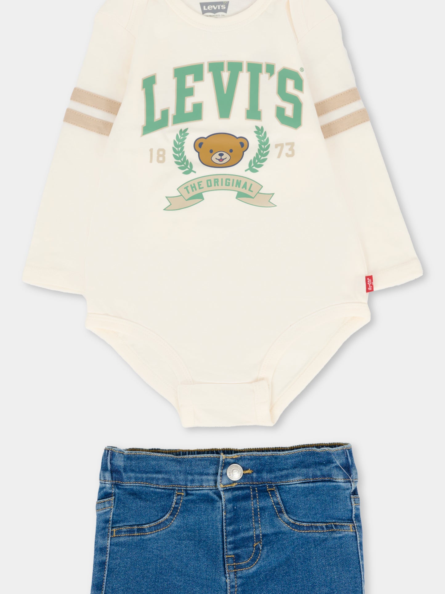 Completo avorio per neonato con orsetto,Levi's Kids,6EN732 W0E