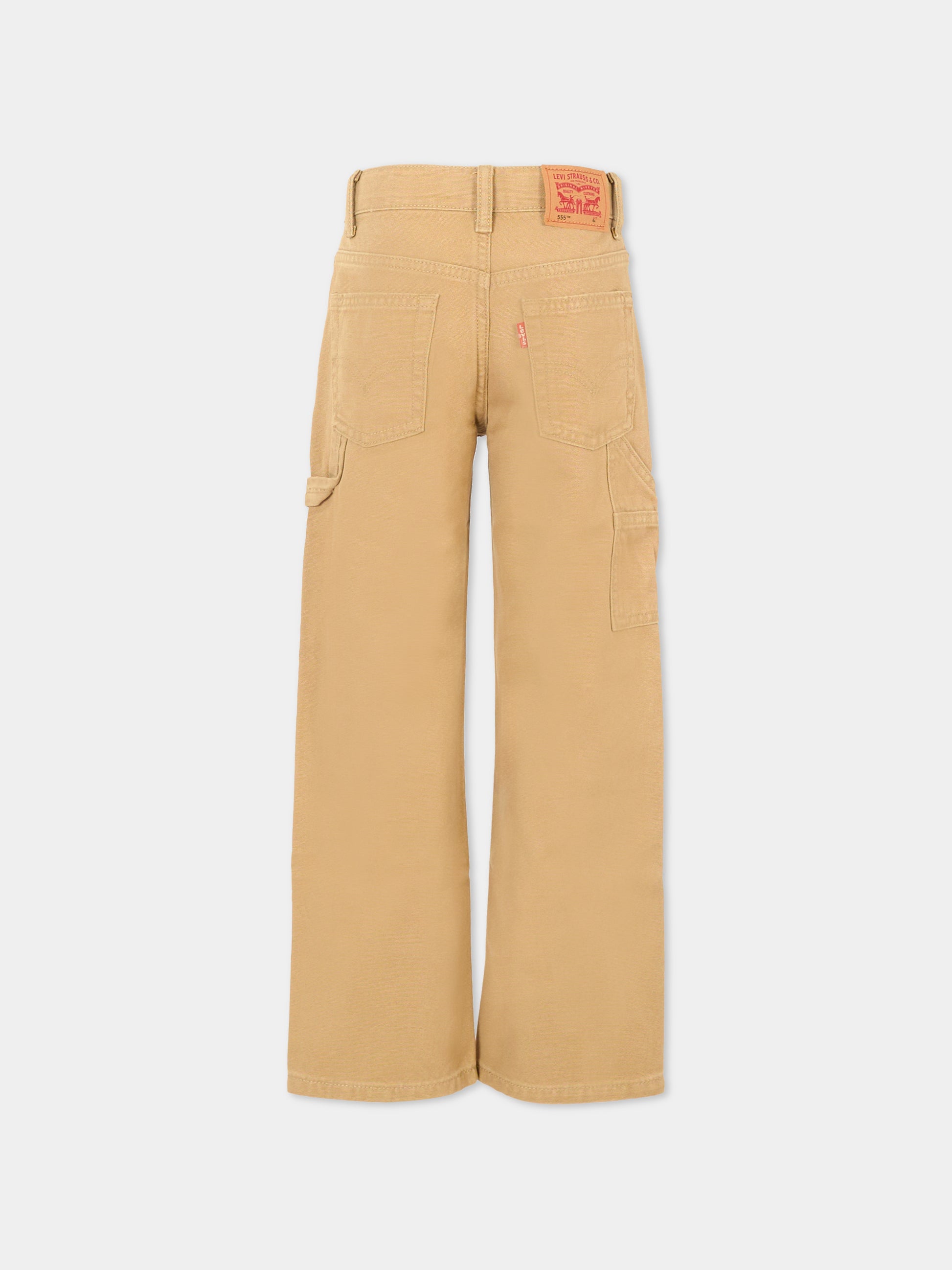 Pantaloni beige 555 per bambino con patch logato,Levi's Kids,EN807 Y16