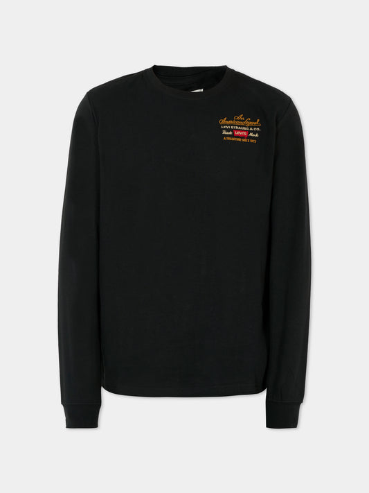 T-shirt nera per bambino con logo,Levi's Kids,EN715 G52