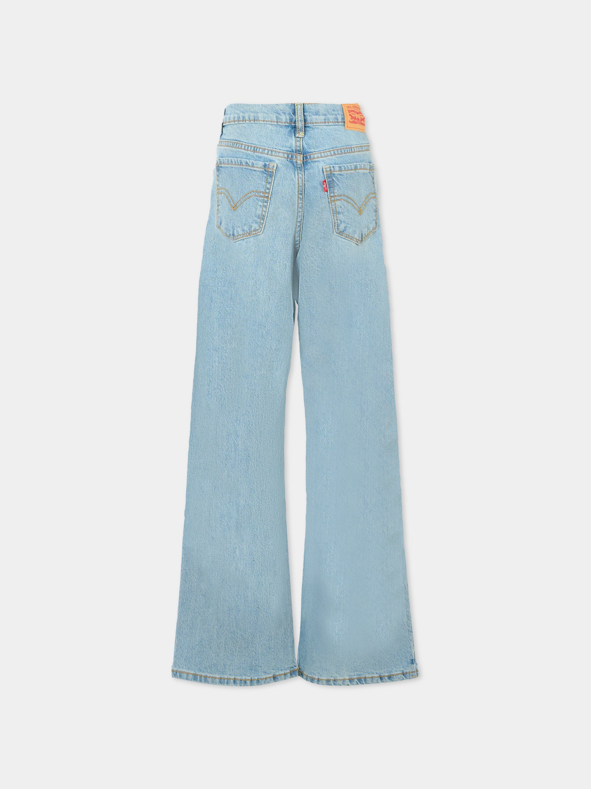 Jeans denim celesti wide leg per bambina con logo,Levi's Kids,EL007 LC0