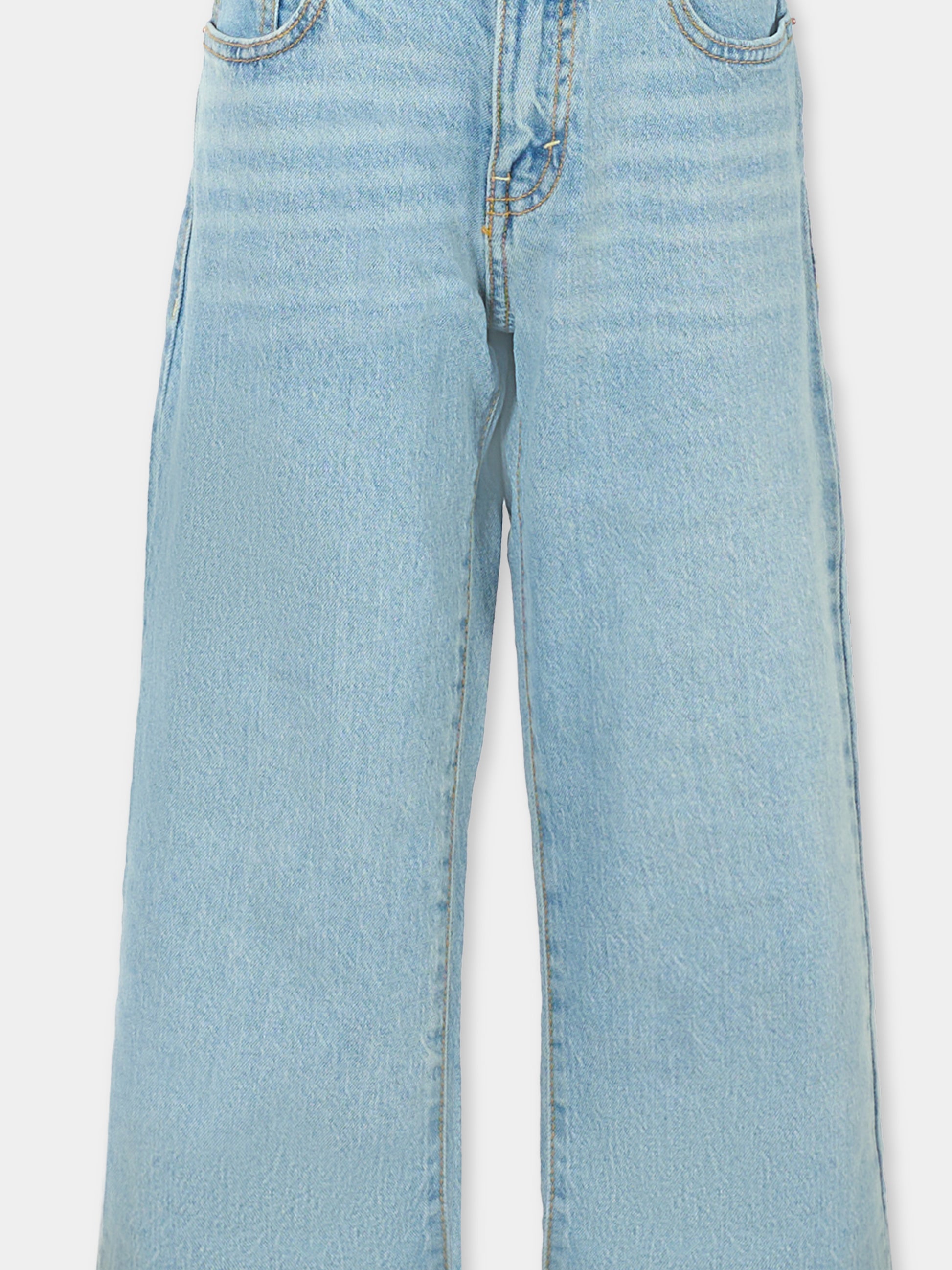Jeans denim celesti wide leg per bambina con logo,Levi's Kids,EL007 LC0