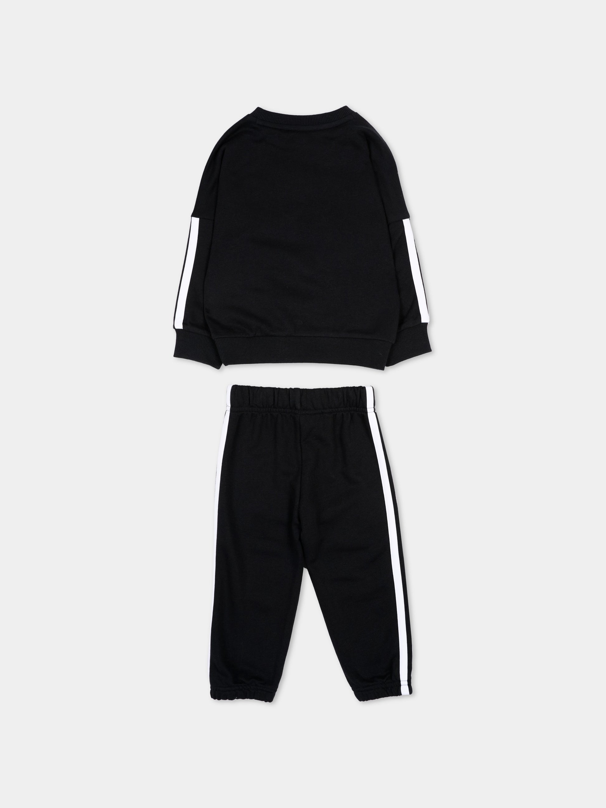 Completo sportivo nero per neonati con logo,Adidas,JD6481