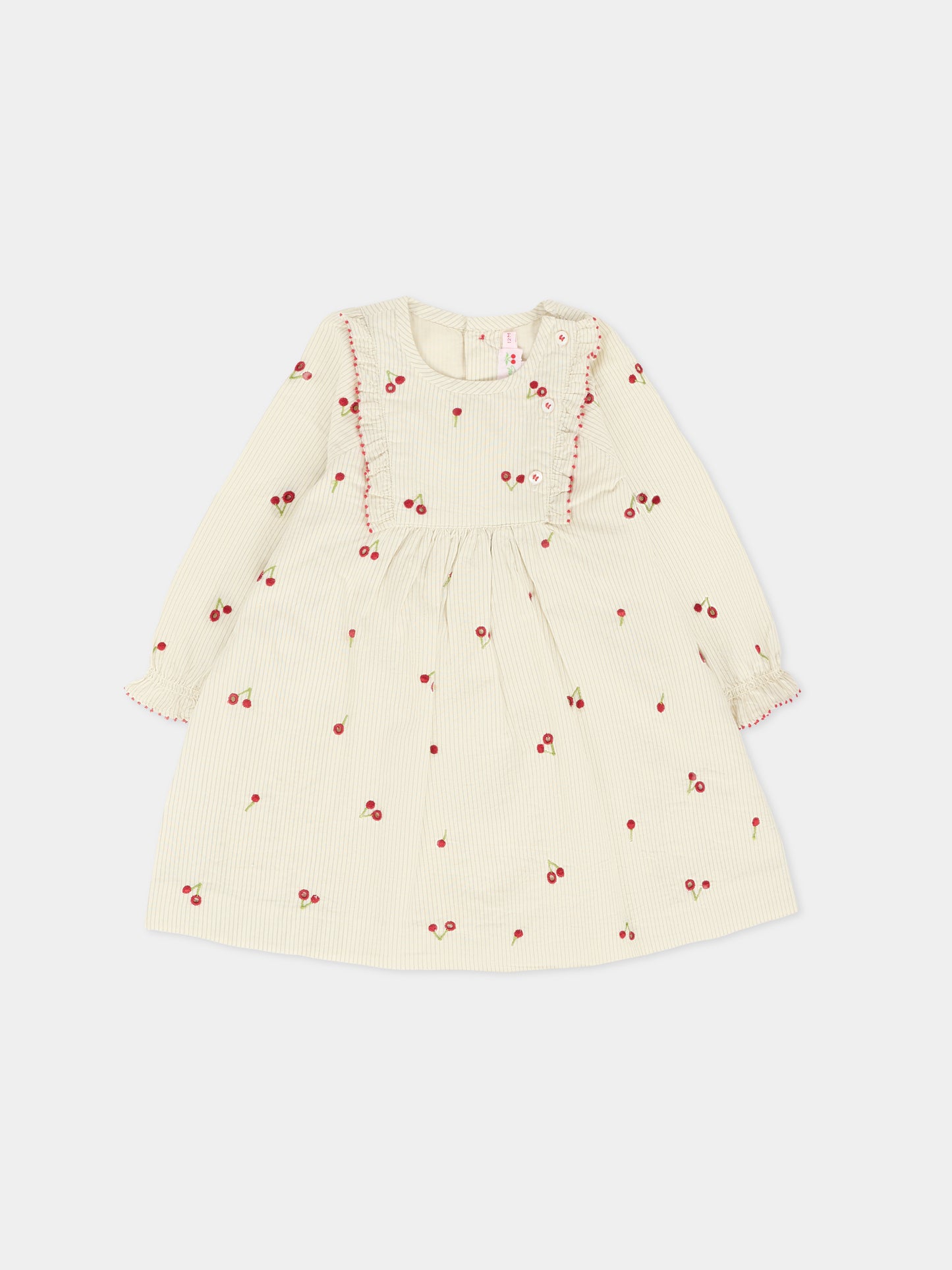 Vestito avorio per neonata con ciliegie,Bonpoint,W05XDRW00009 151E
