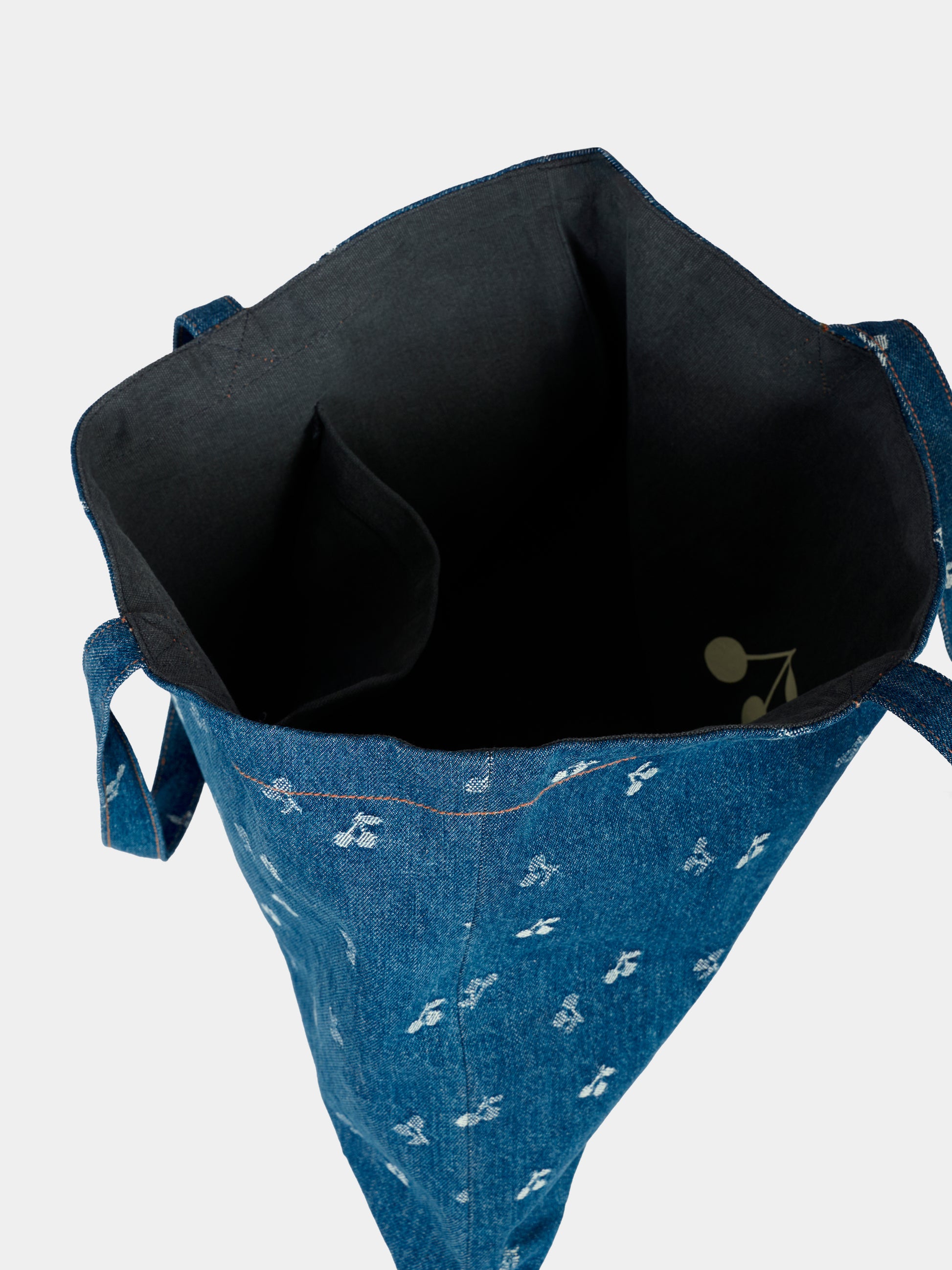 Borsa reversibile denim per bambina con ciliegie,Bonpoint,W05GBAW00008 617