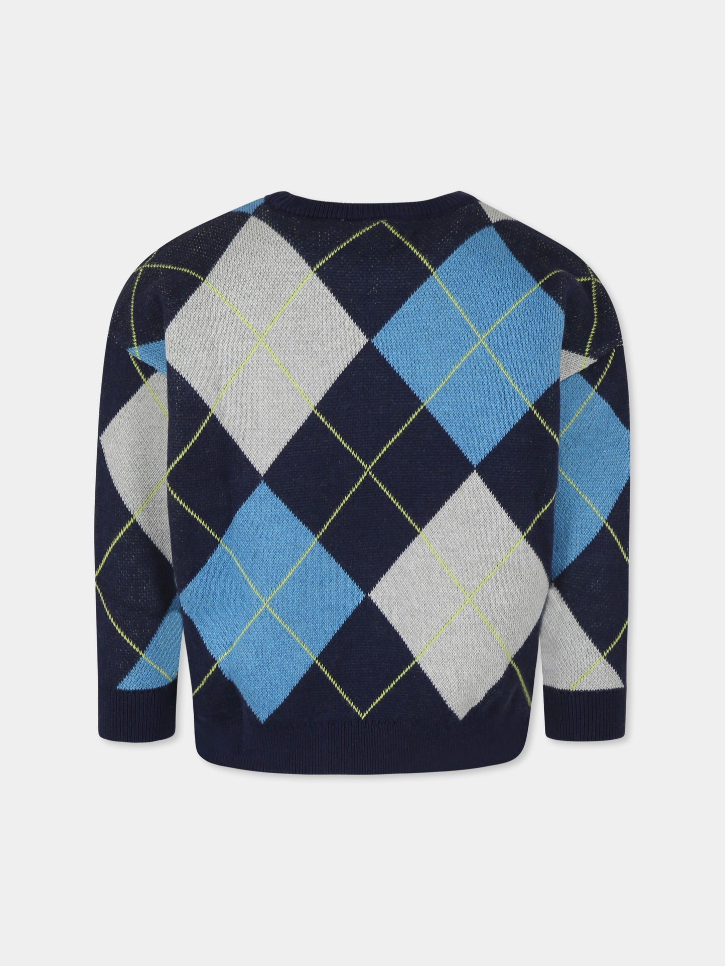 Maglione blu per bambino con coccodrillo,Lacoste,AJ2485 QRN