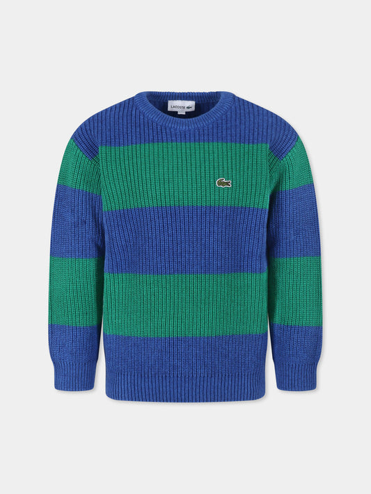 Maglione multicolor per bambino con coccodrillo,Lacoste,AJ2544 ICJ