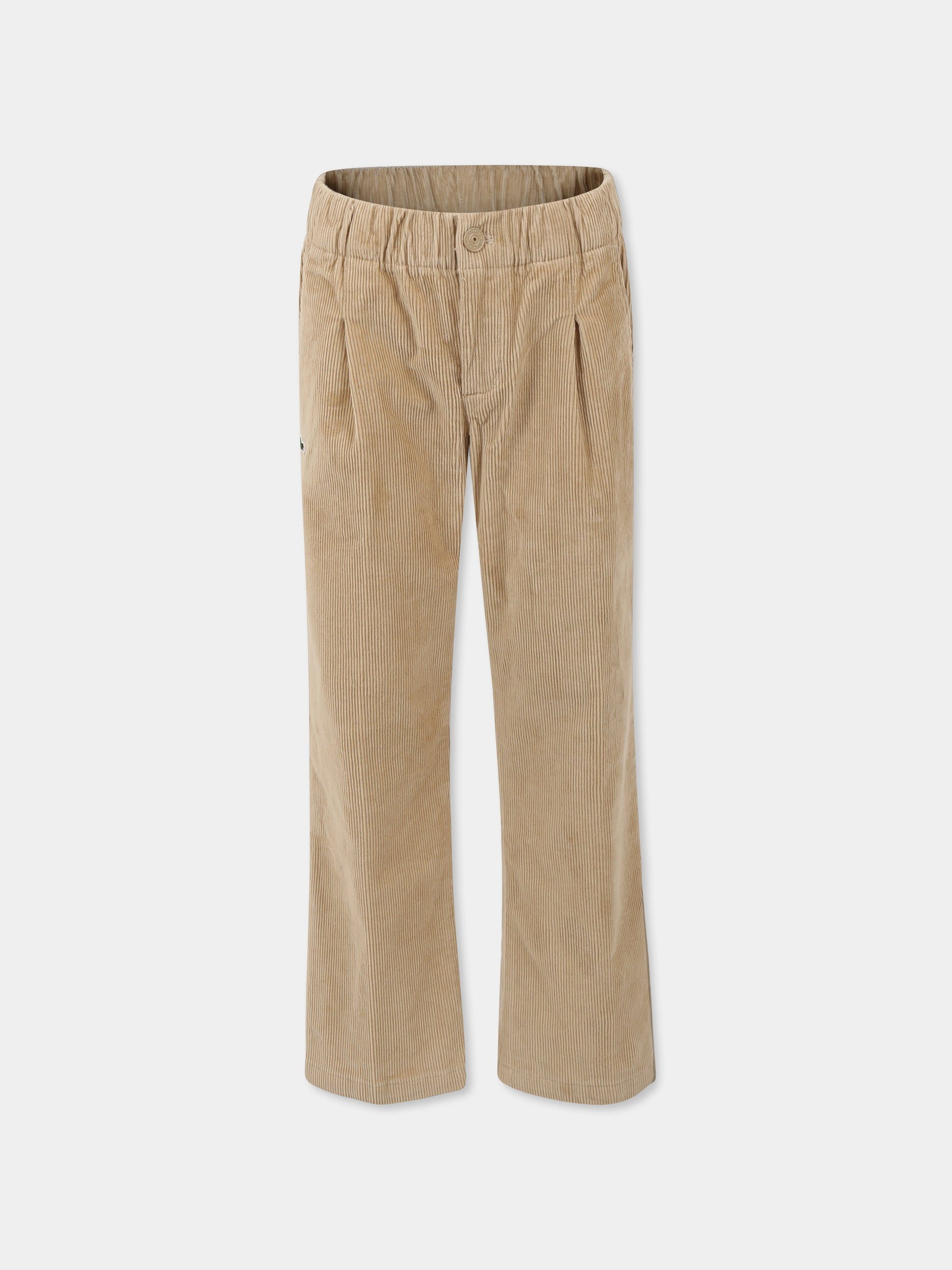 Pantaloni beige per bambino con coccodrillo,Lacoste,HJ2626 02S