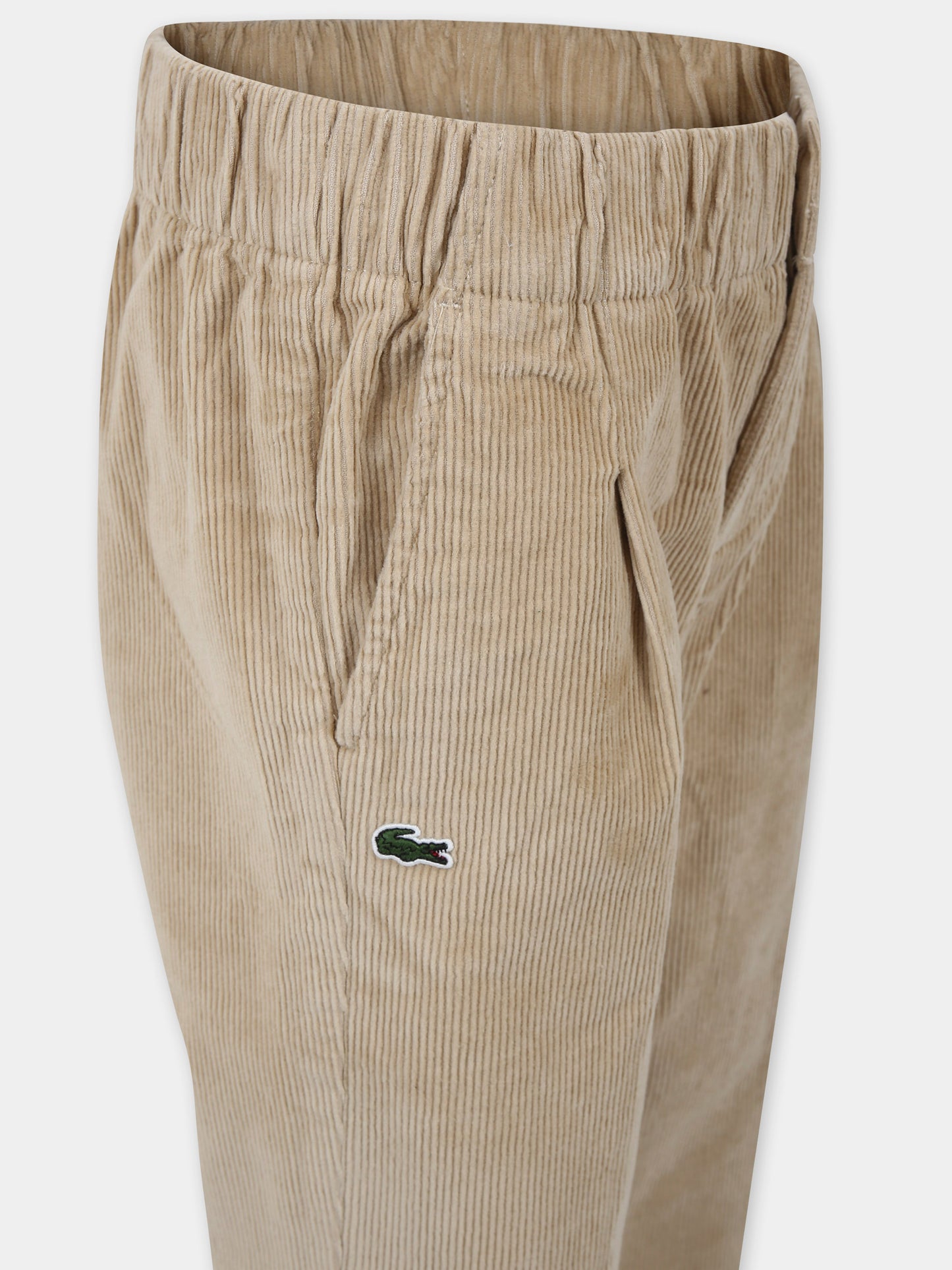 Pantaloni beige per bambino con coccodrillo,Lacoste,HJ2626 02S