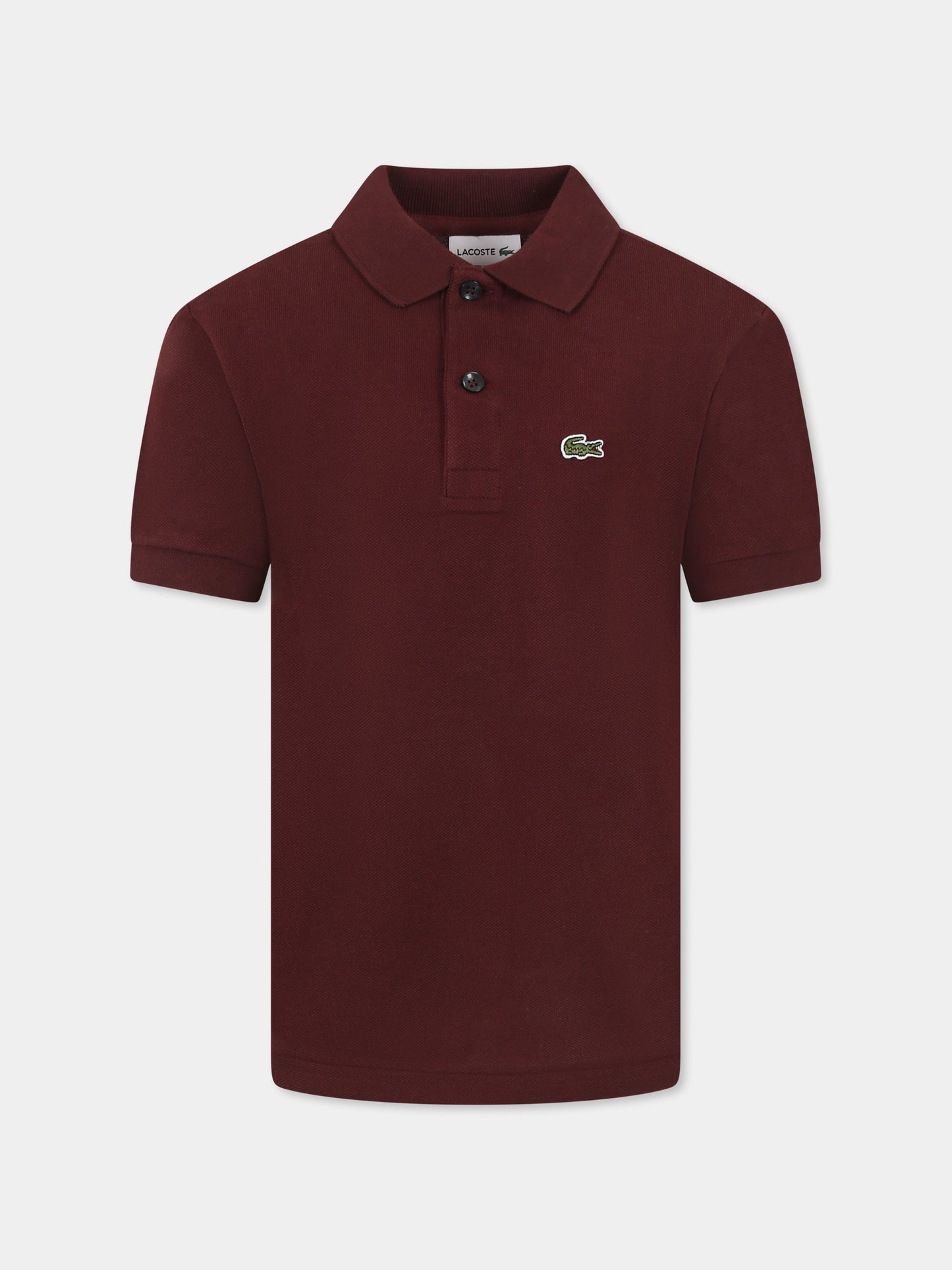 Polo bordeaux per bambini con coccodrillo,Lacoste,PJ2909 BZD