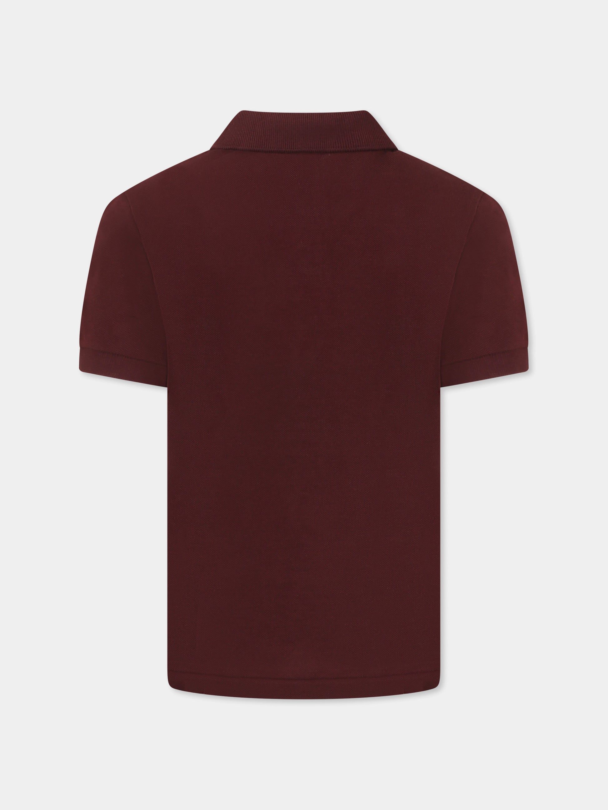 Polo bordeaux per bambini con coccodrillo,Lacoste,PJ2909 BZD