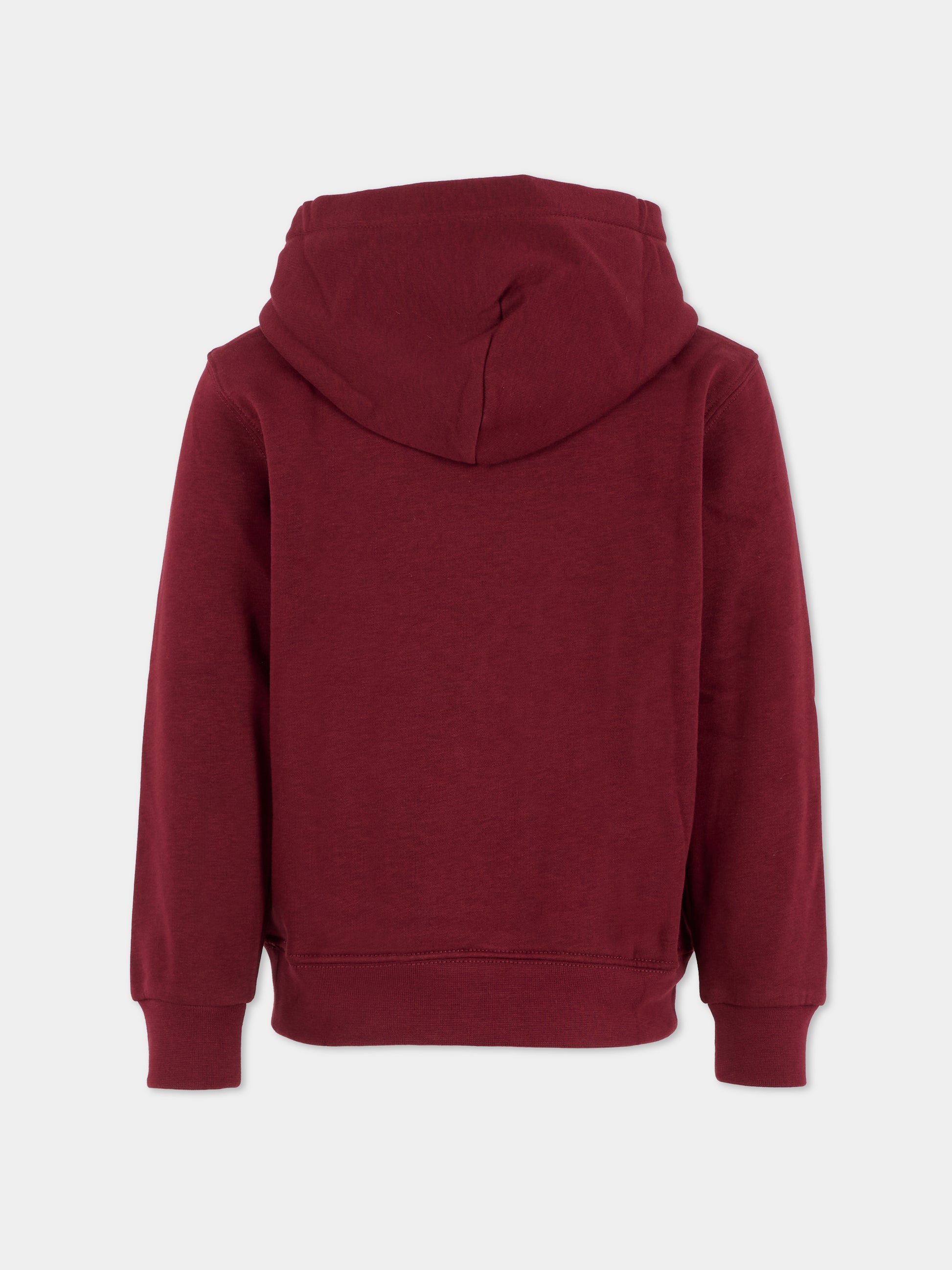 Felpa bordeaux per bambino con logo,Ralph Lauren Kids,979491001