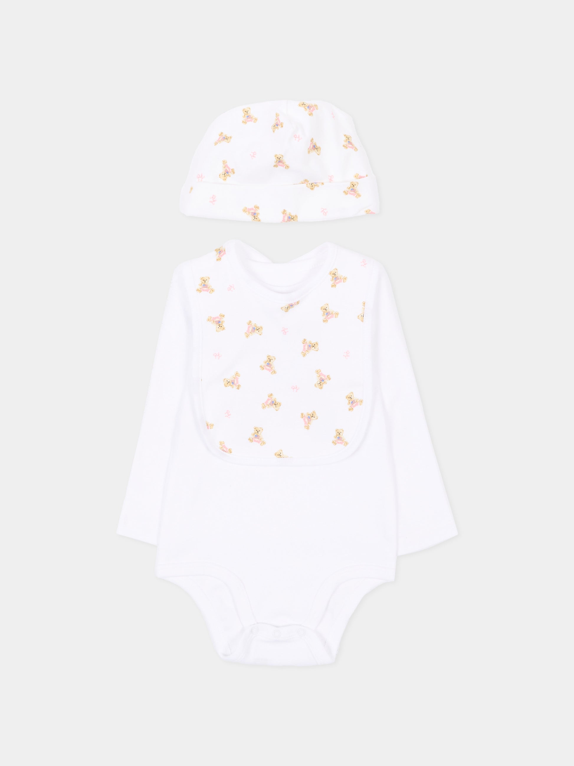 Set body bianco per neonata con Polo Bear,Ralph Lauren Kids,981226001