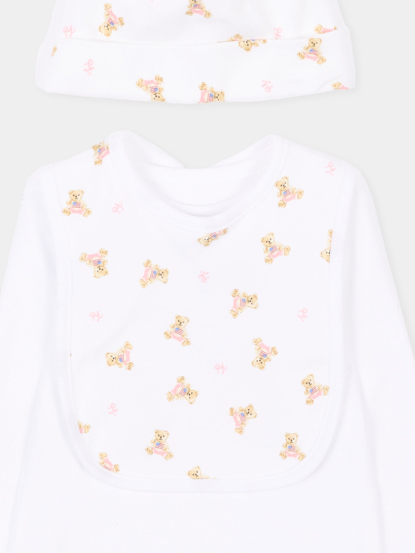 Set body bianco per neonata con Polo Bear,Ralph Lauren Kids,981226001