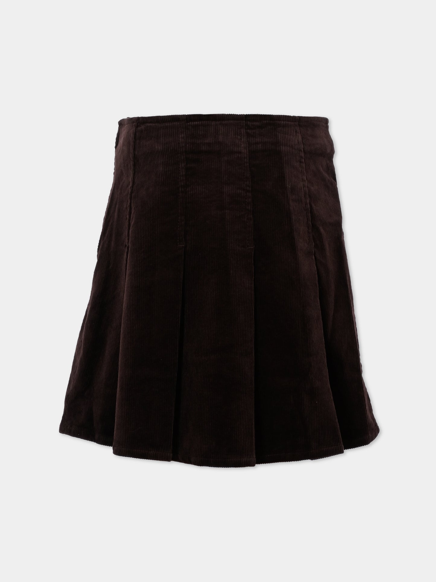Gonna marrone per bambina con cavallino,Ralph Lauren Kids,978831001