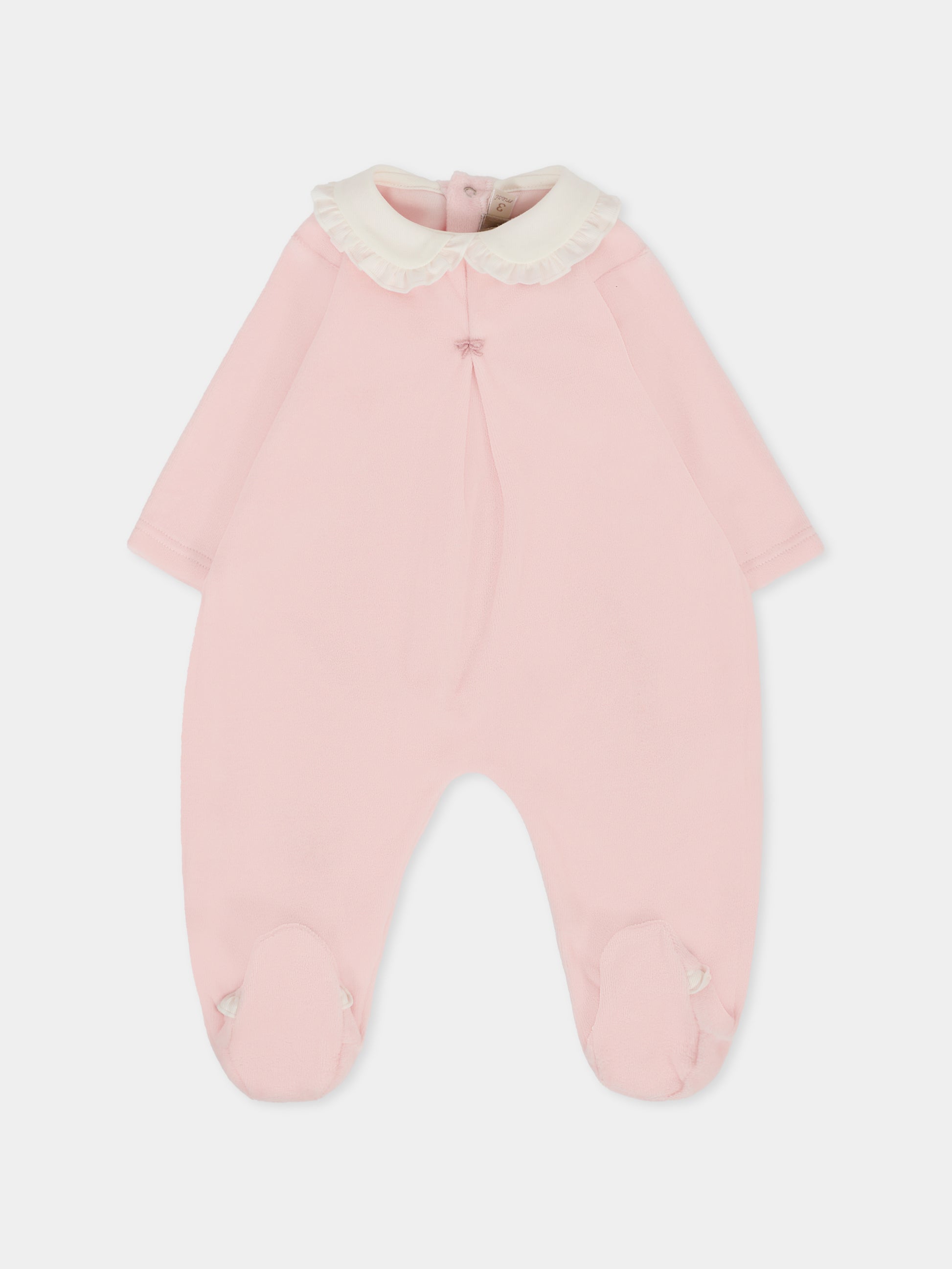 Tutina rosa per neonata con fiocco,La Stupenderia,1TBTT02L03