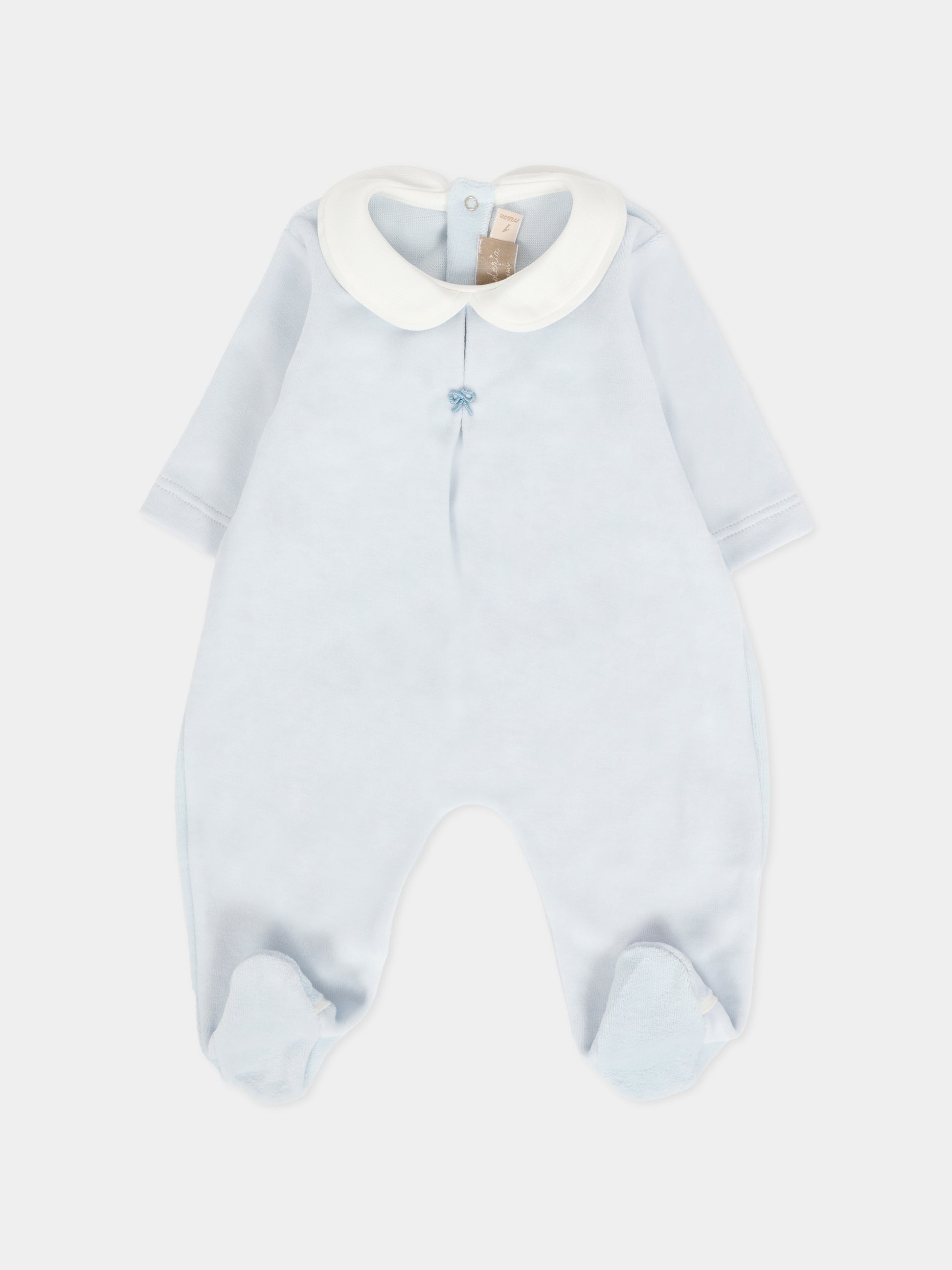 Tutina celeste per neonata con fiocco,La Stupenderia,1TBTT01L04