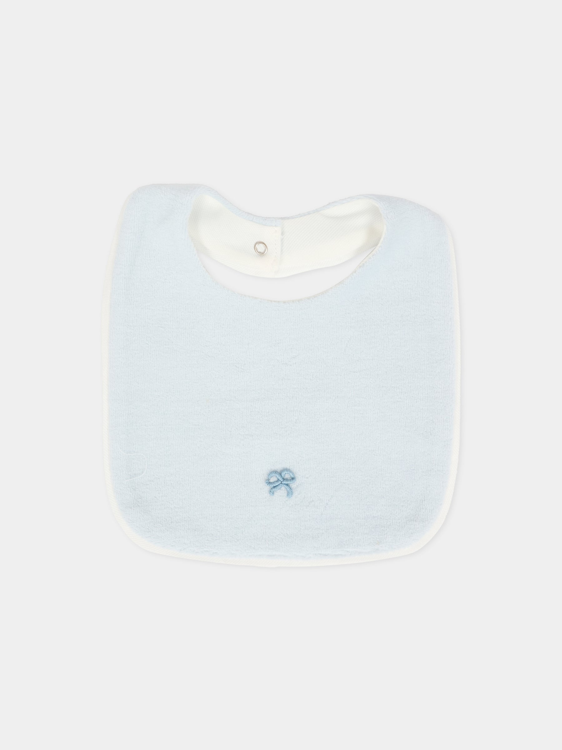 Bavaglino celeste per neonato con fiocco,La Stupenderia,1TBBV01L04