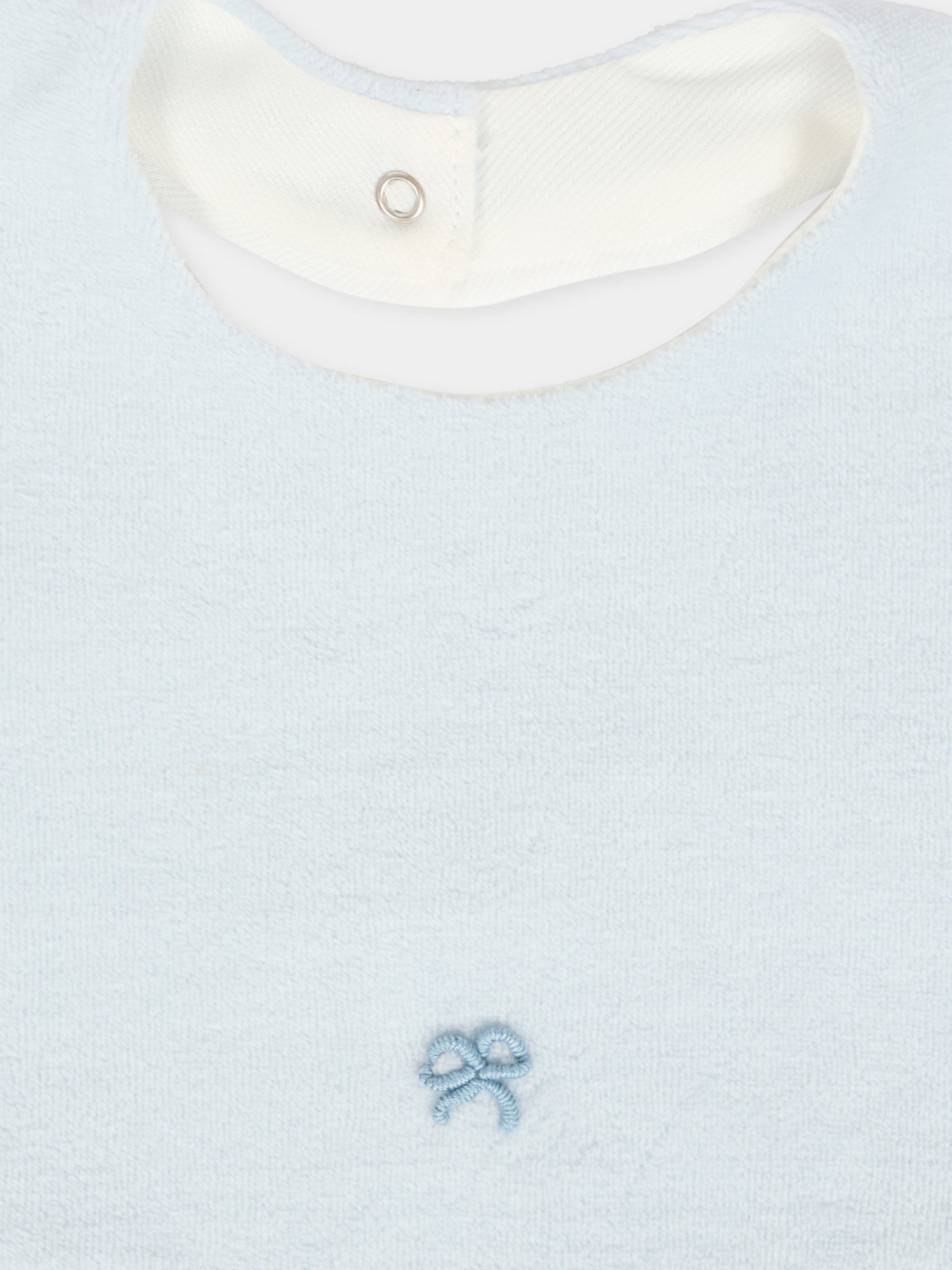 Bavaglino celeste per neonato con fiocco,La Stupenderia,1TBBV01L04