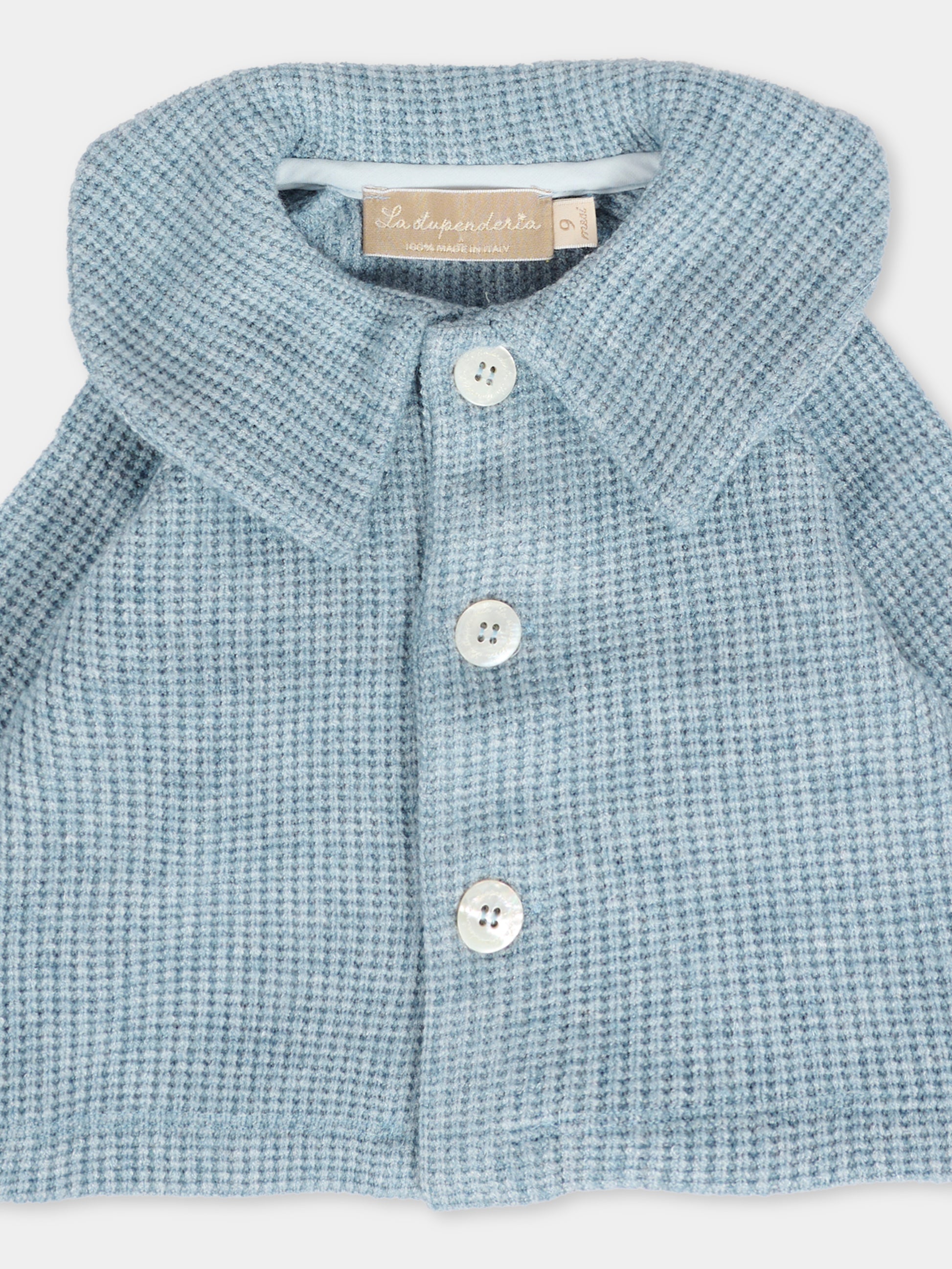 Cardigan azzurro per neonato,La Stupenderia,1TBGC01M07