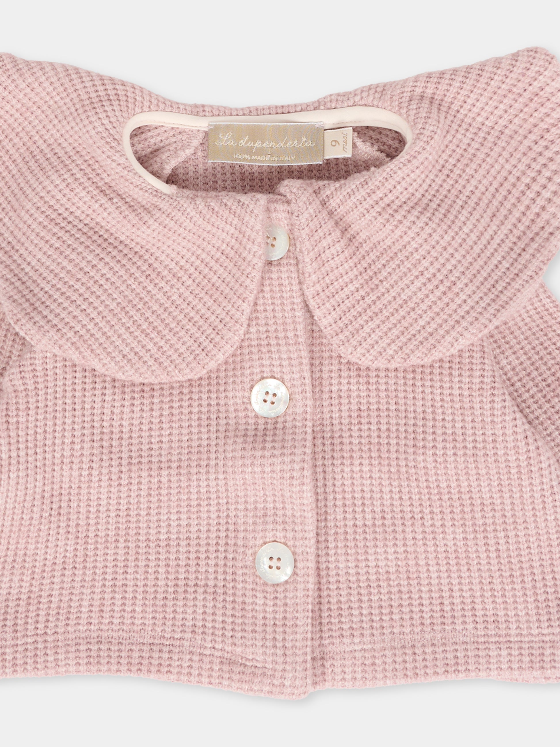 Cardigan rosa per neonata,La Stupenderia,1TCGC22M06
