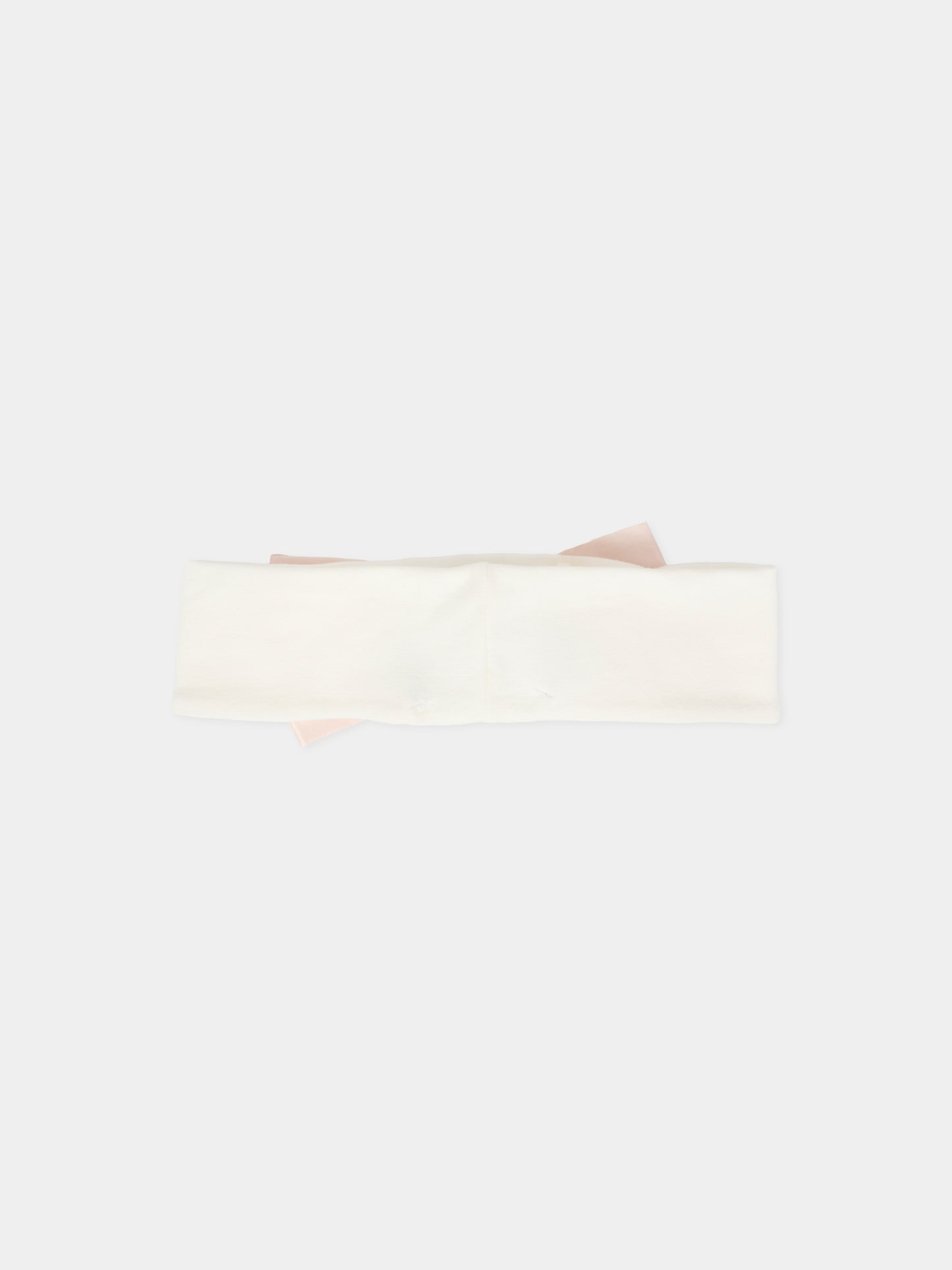 Fascia bianca per neonata con fiocco rosa,La Stupenderia,1ABFA04S14