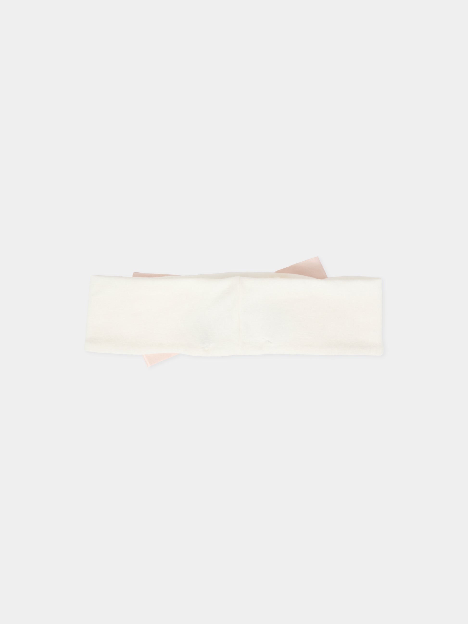 Fascia bianca per neonata con fiocco rosa,La Stupenderia,1ABFA04S14
