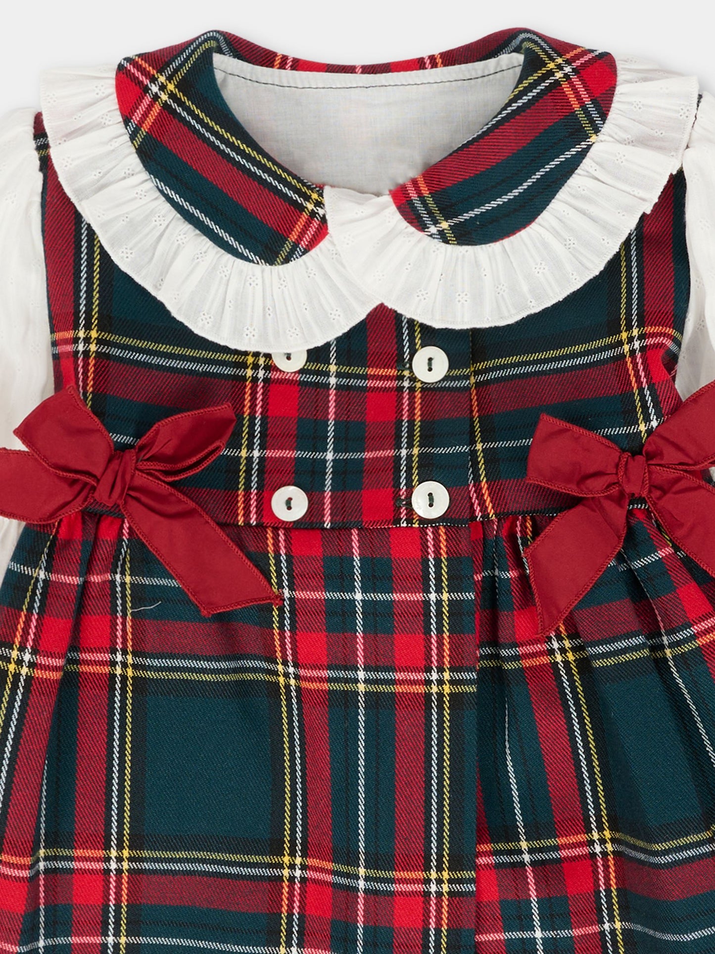 Vestito multicolor per neonata con fiocchi,La Stupenderia,1TCAB26Z15