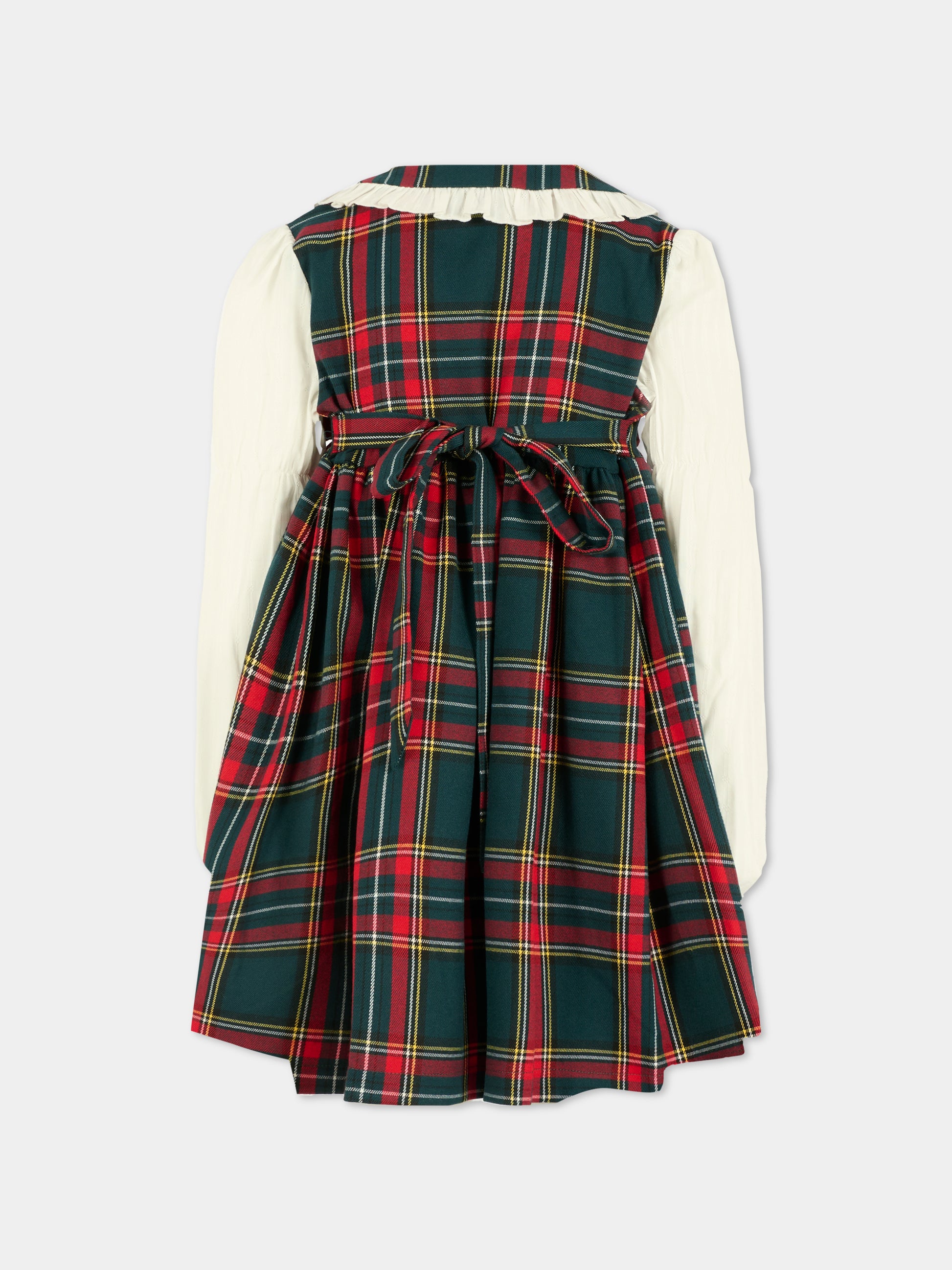 Vestito multicolor per bambina con fiocchi,La Stupenderia,1TCAB26Z15