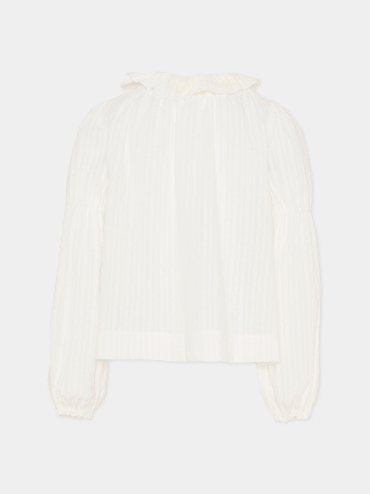 Camicia avorio per bambina con ricami,La Stupenderia,1TJCM46C42