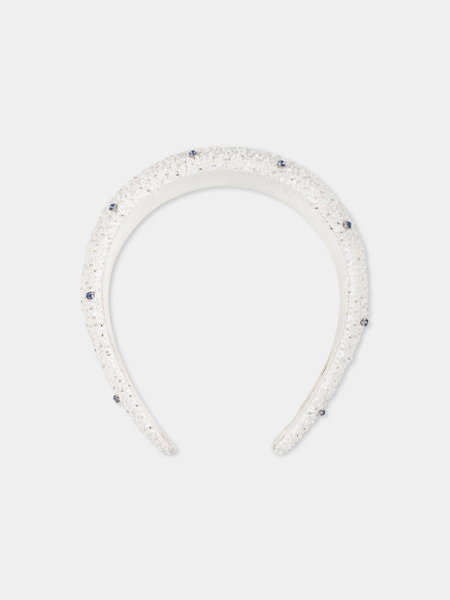 Cerchietto bianco per bambina con paillettes,Làtara,1620