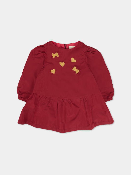 Vestito bordeaux per neonata con cuori,Simonetta,SX1050 S0049 418