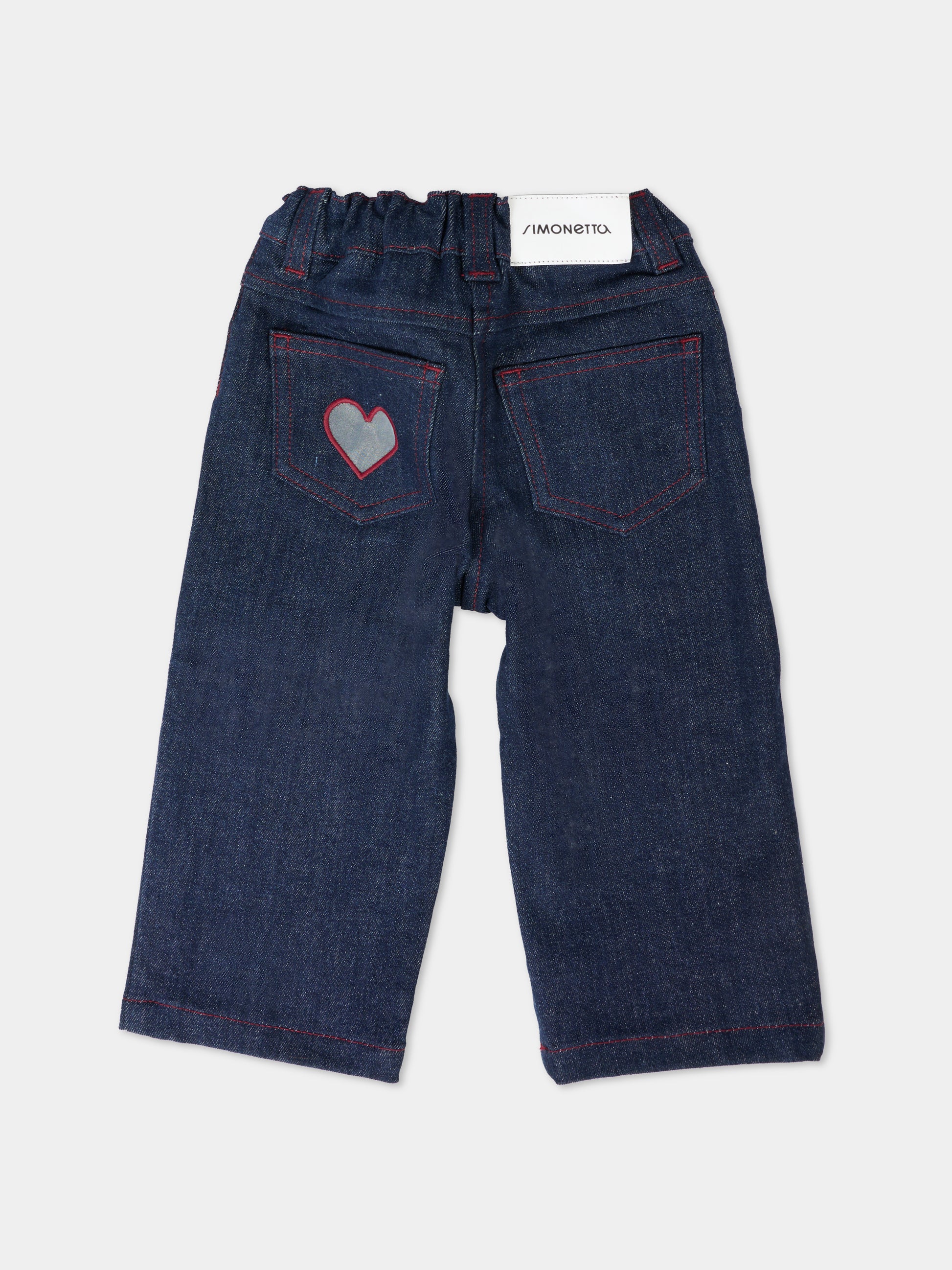 Jeans denim per neonata con cuori,Simonetta,SX6001 D0113 620
