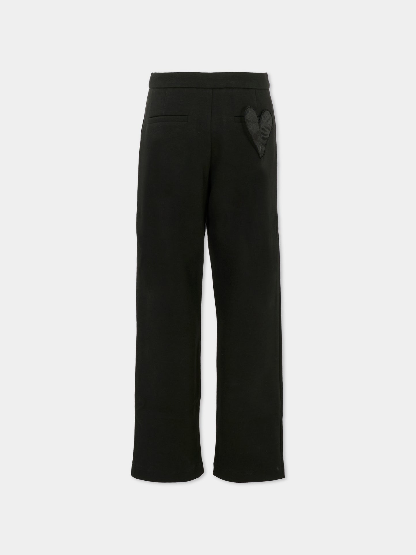Pantaloni neri per bambina con cuore,Simonetta,SX6A40 F0198 930