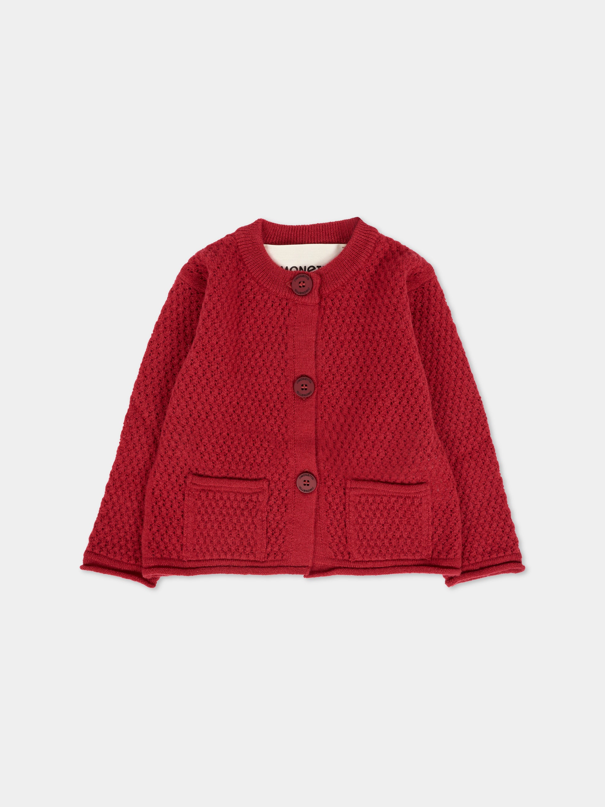 Cardigan bordeaux per neonata con logo,Simonetta,SX9000 W0023 416