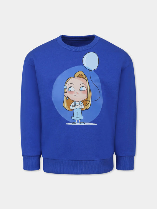 Felpa azzurra di Il mondo di MeG per bambini,Il Mondo Di Meg,FELPA AZZURRA PER IL MONDO DI MEG